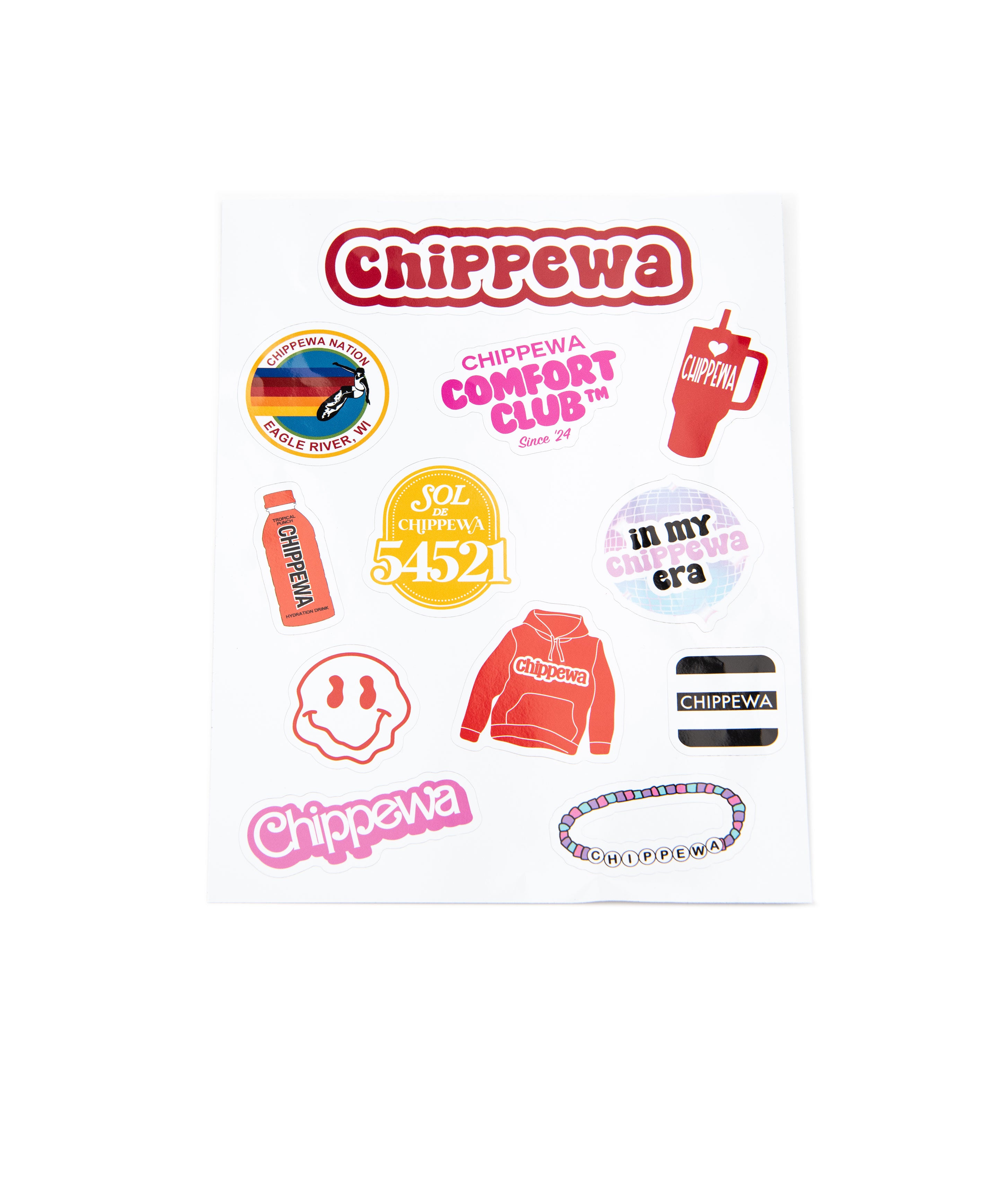 Camp Name Vinyl Sticker Set of 12 Distressed/seasonal gifts A Wink and a Nod Multi Chippewa