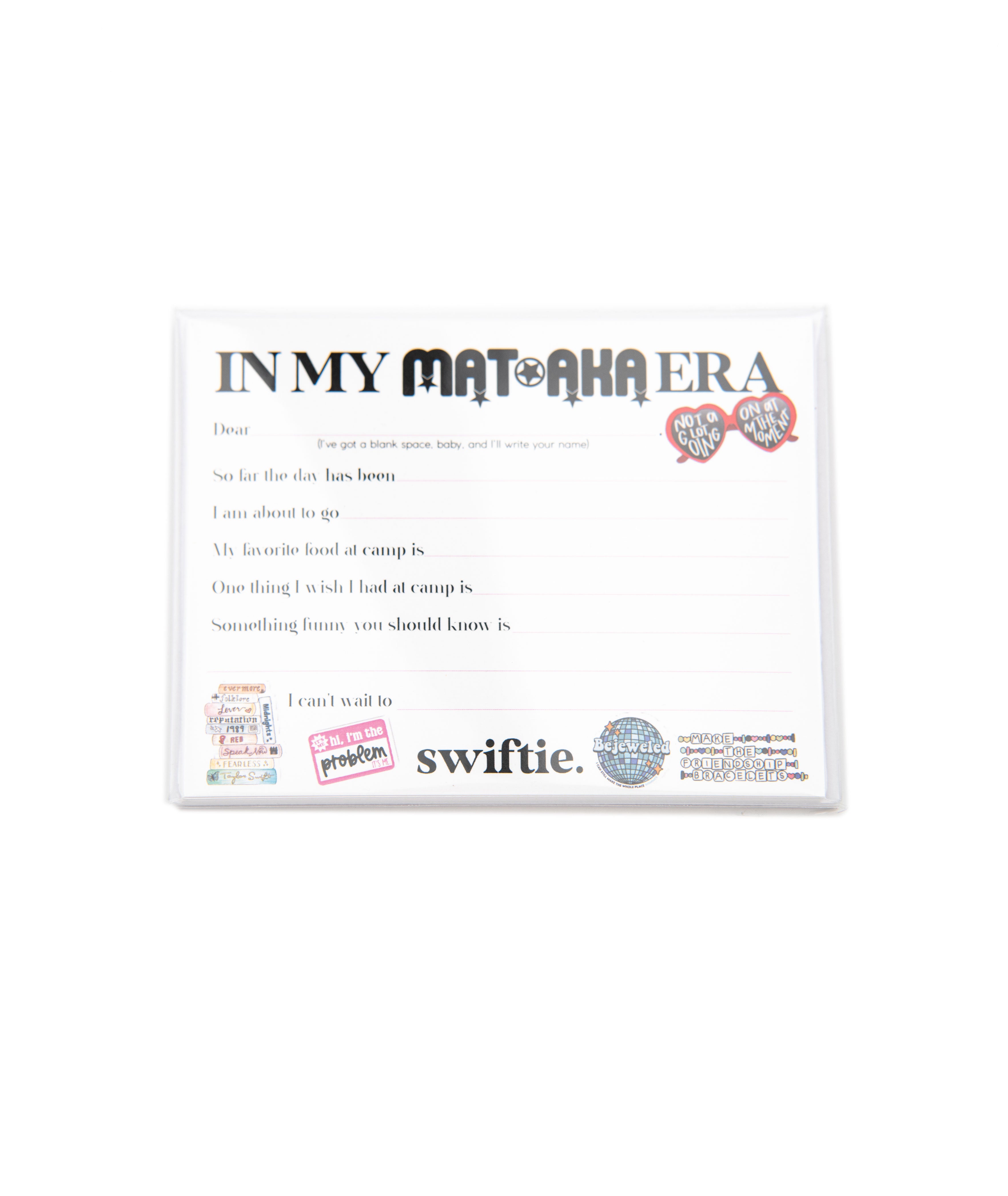 Camp Name T Swift Fill in the Blank Notecards Pack of 8 Distressed/seasonal gifts A Wink and a Nod Multi Matoaka