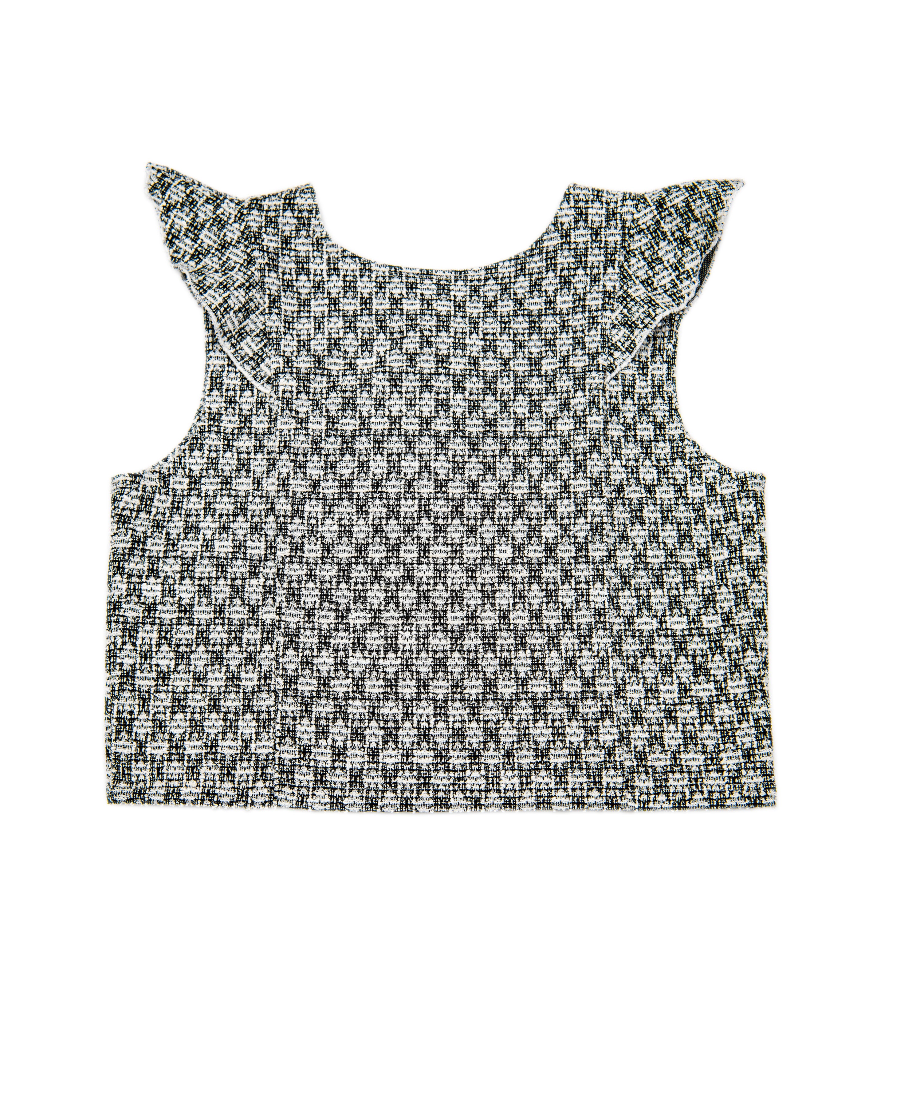 By Debra Girls Leah Black/White Boucle Flutter Sleeve Top Girls Special Tops By Debra