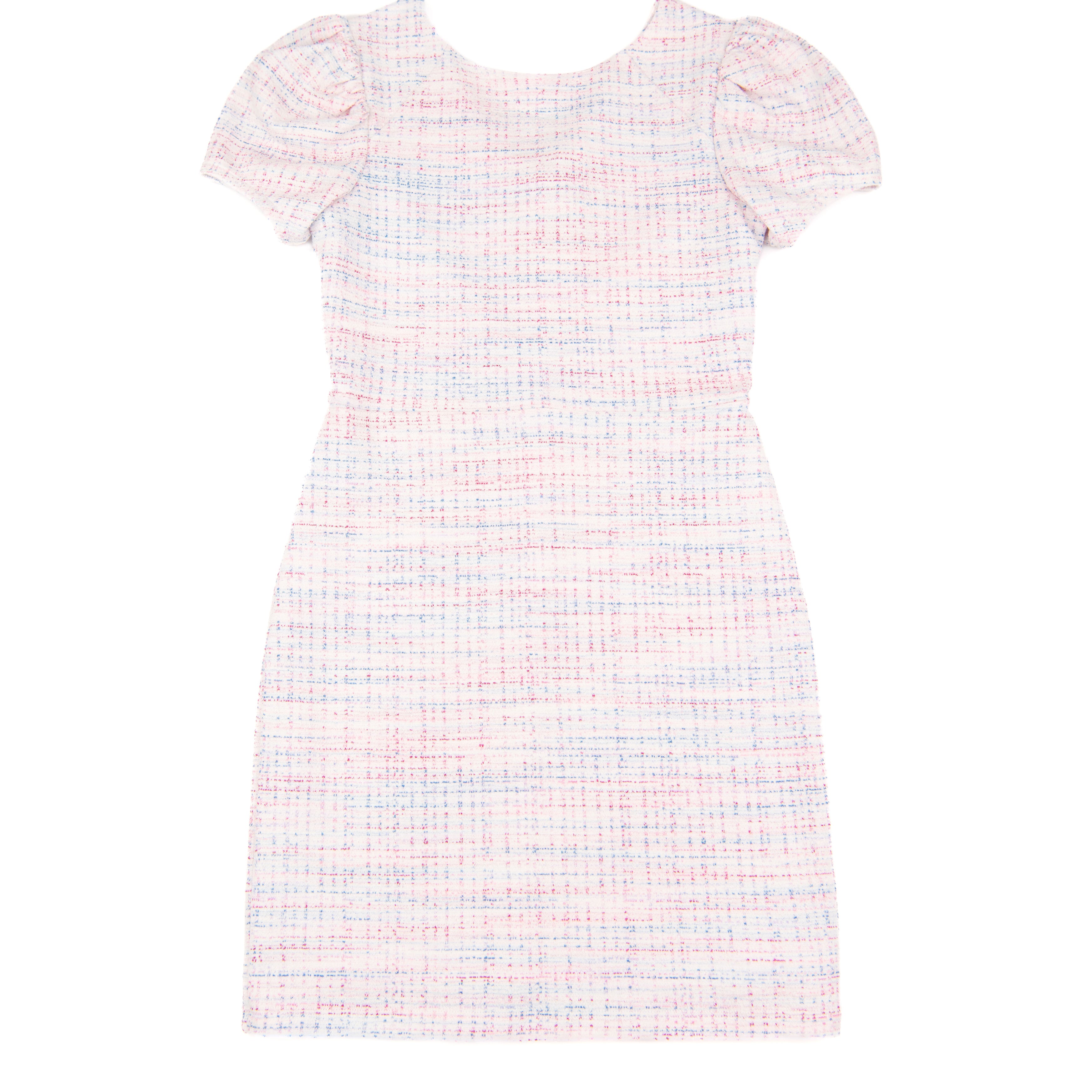 By Debra Girls Mia Primary Tweed Puff Sleeve Sheath Dress Girls Special Dresses By Debra Multi Y/XS (6X)