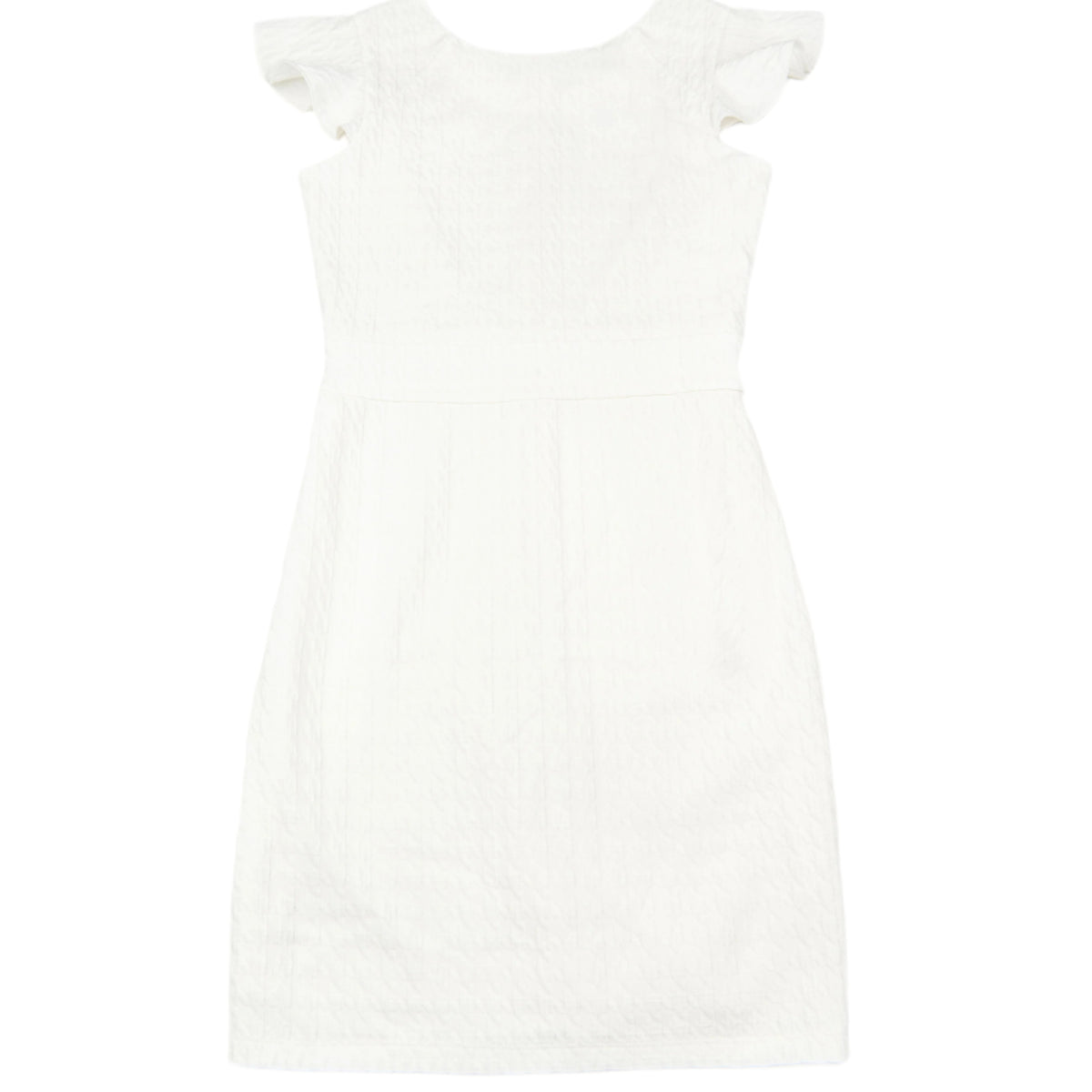 By Debra Girls Mia White/Silver Boucle Puff Sleeve Sheath Dress