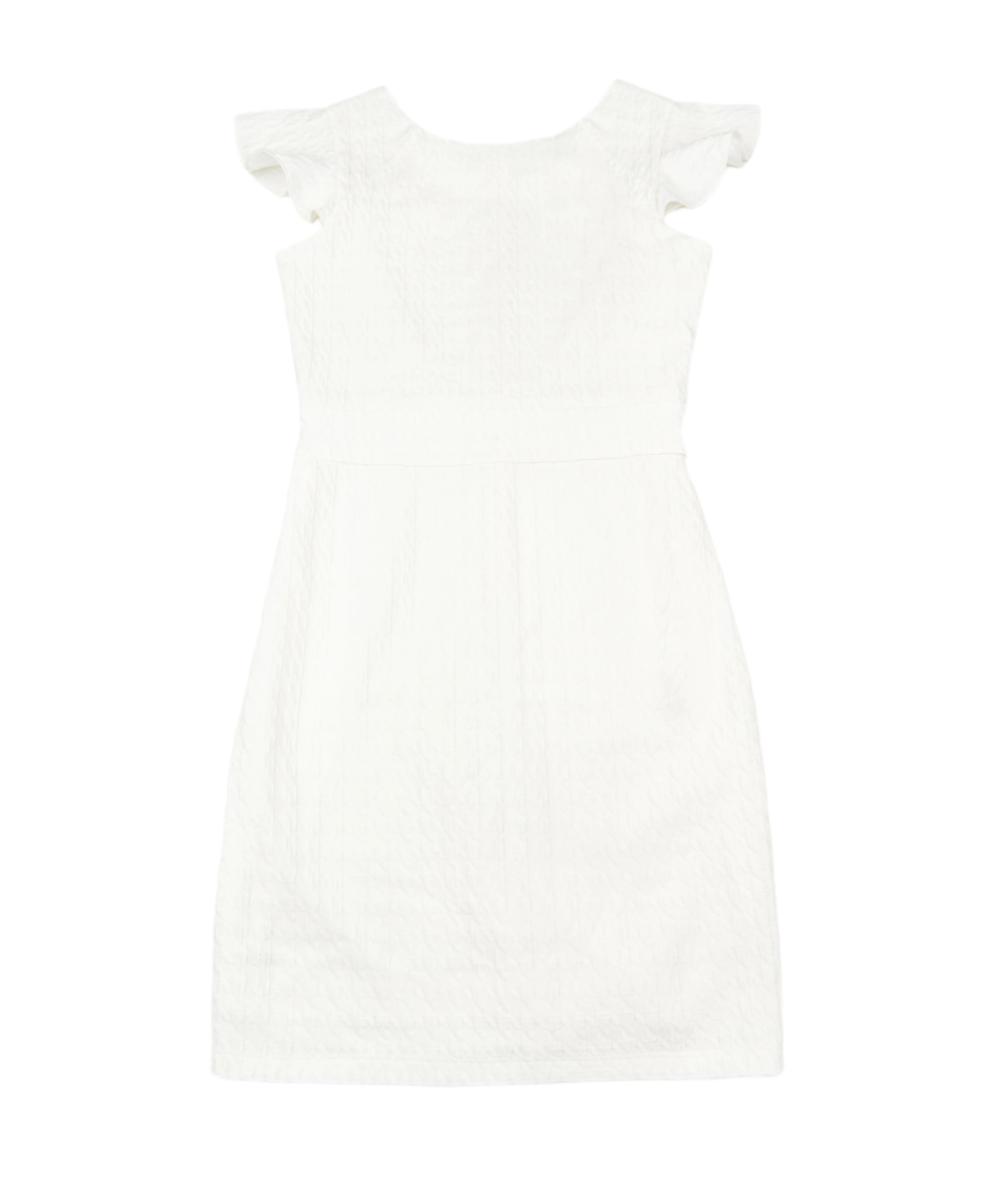 By Debra Girls Milly Ivory Pucker Flutter Sleeve Straight Dress Girls Special Dresses By Debra Ivory Y/XS (6X)