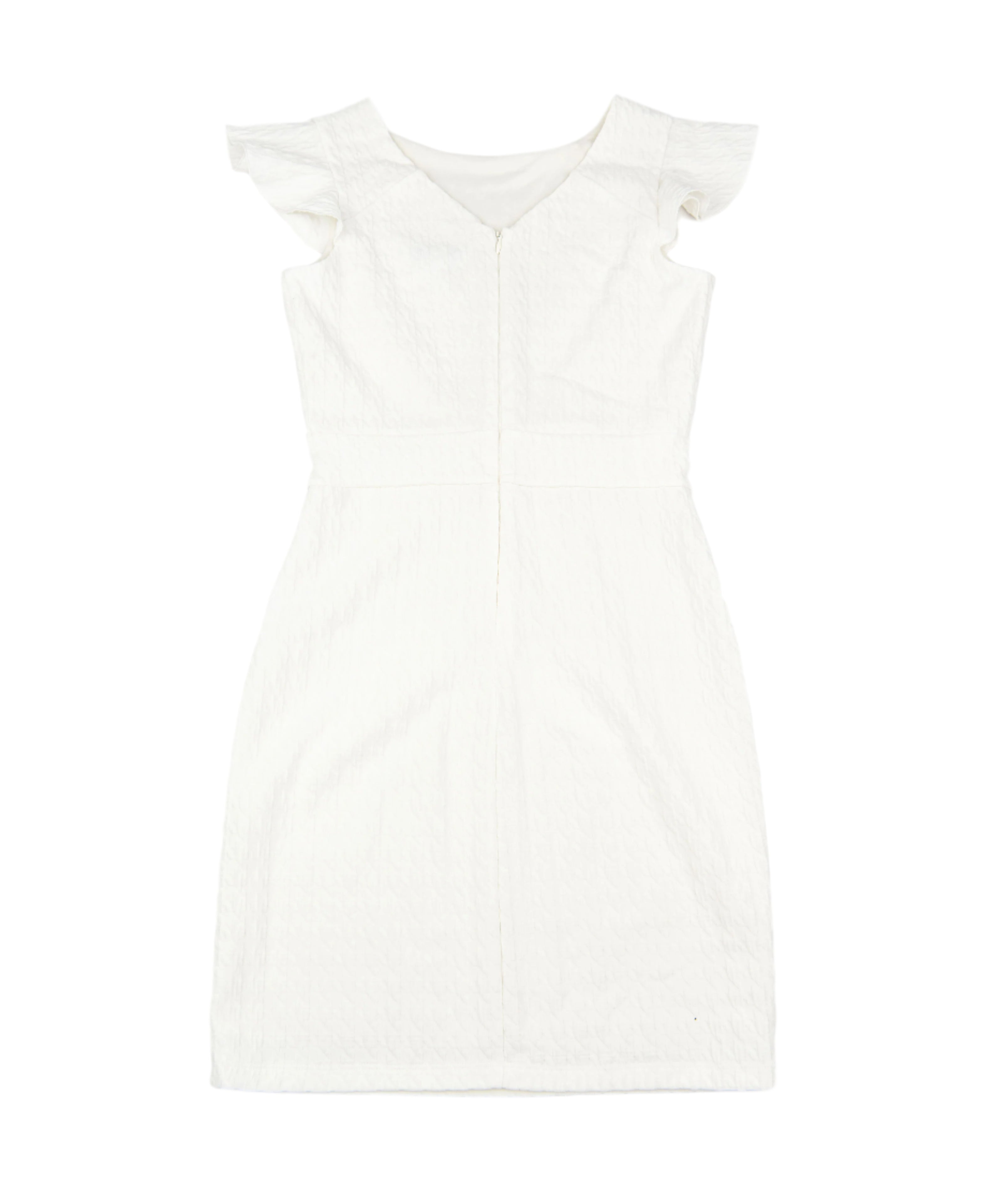 By Debra Girls Milly Ivory Pucker Flutter Sleeve Straight Dress Girls Special Dresses By Debra