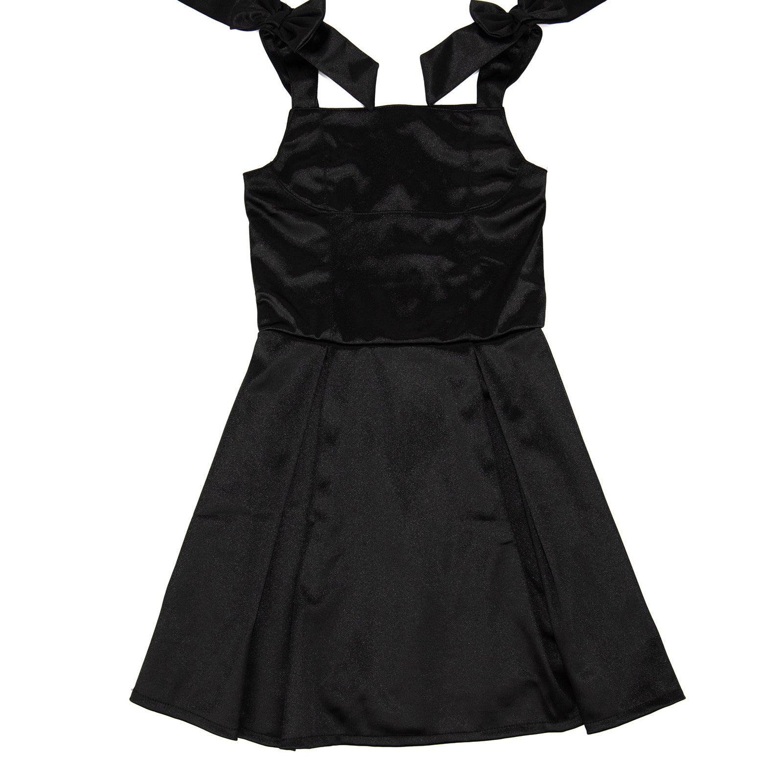 FBZ Girls Paola Sateen Tie Dress Girls Special Dresses FBZ Flowers By Zoe Black Y/S (7/8)