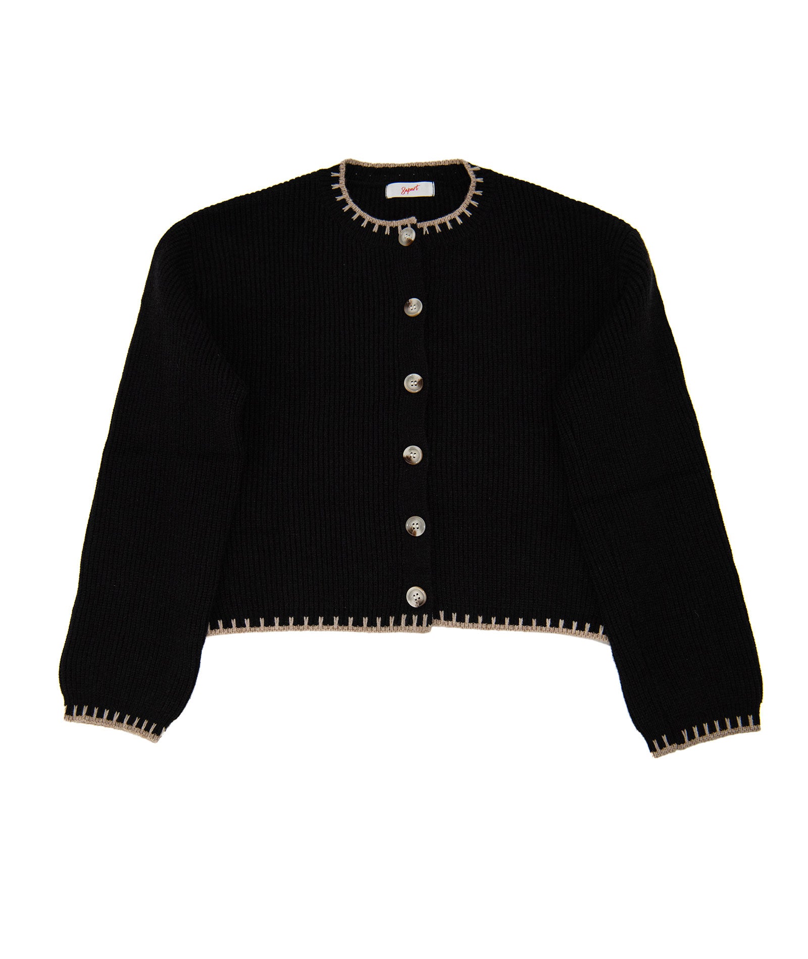 8apart Women Reed Stitch Collar Cardigan Womens Casual Tops 8apart