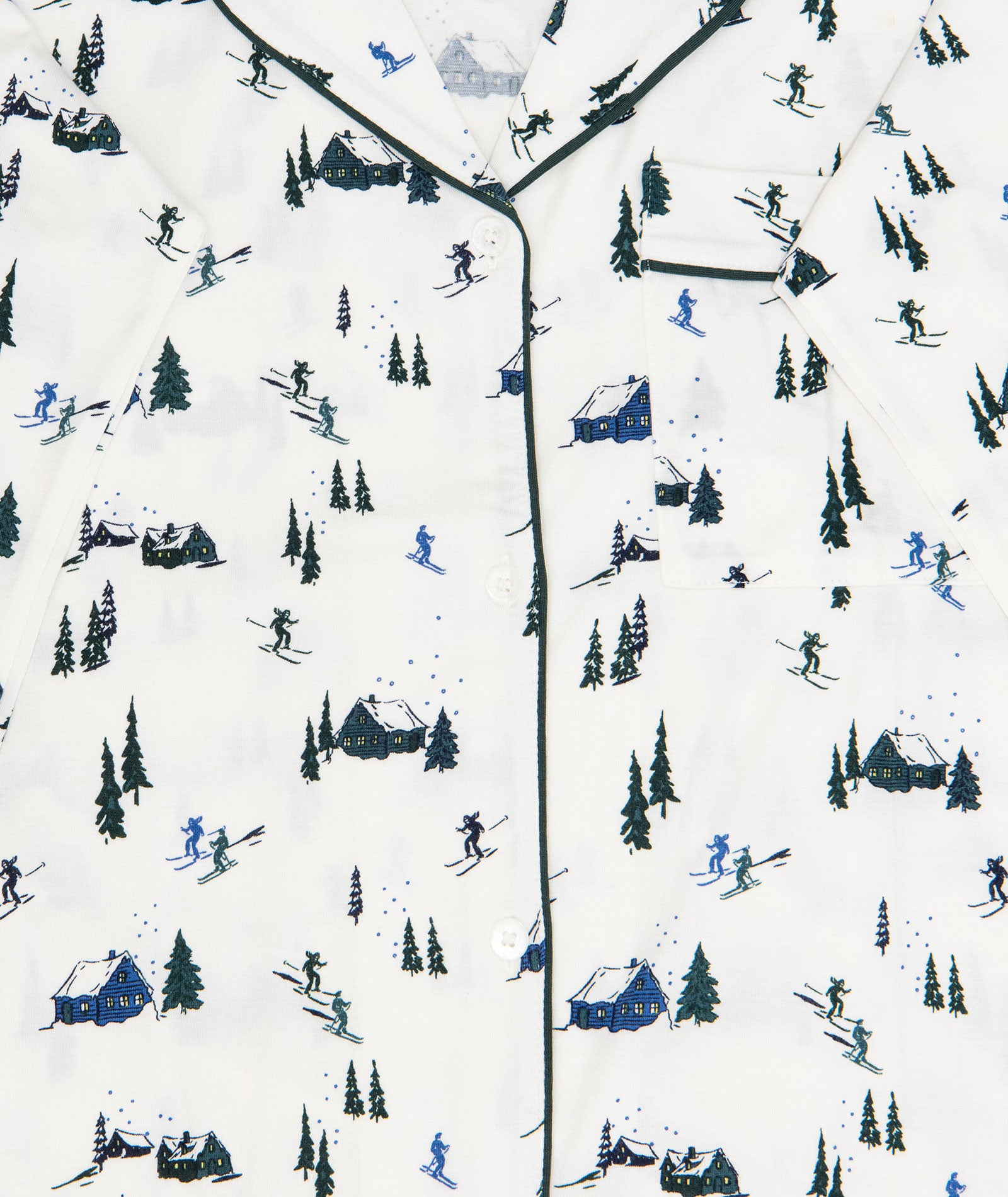 Eberjey Women Gisele Printed Long PJ Set Ski Chalet Ivory/Pine Accessories Eberjey