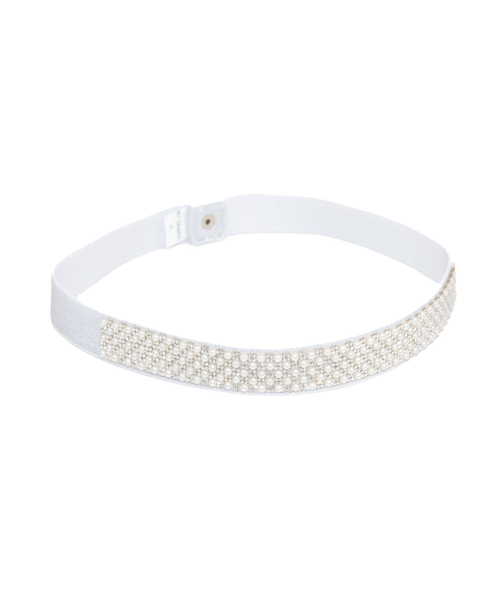 By Debra Girls Mini Pearl Elastic Belt Accessories By Debra Silver Y/S (7/8)