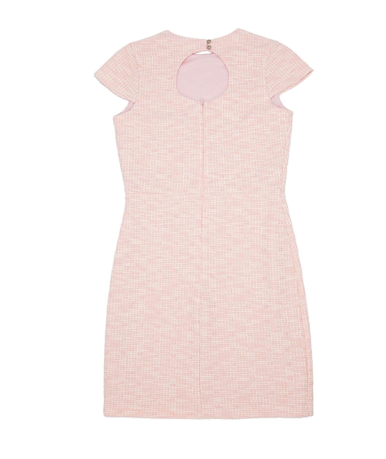 By Debra Girls Deb Pink/White Boucle Keyhole Back Sheath Dress Girls Special Dresses By Debra