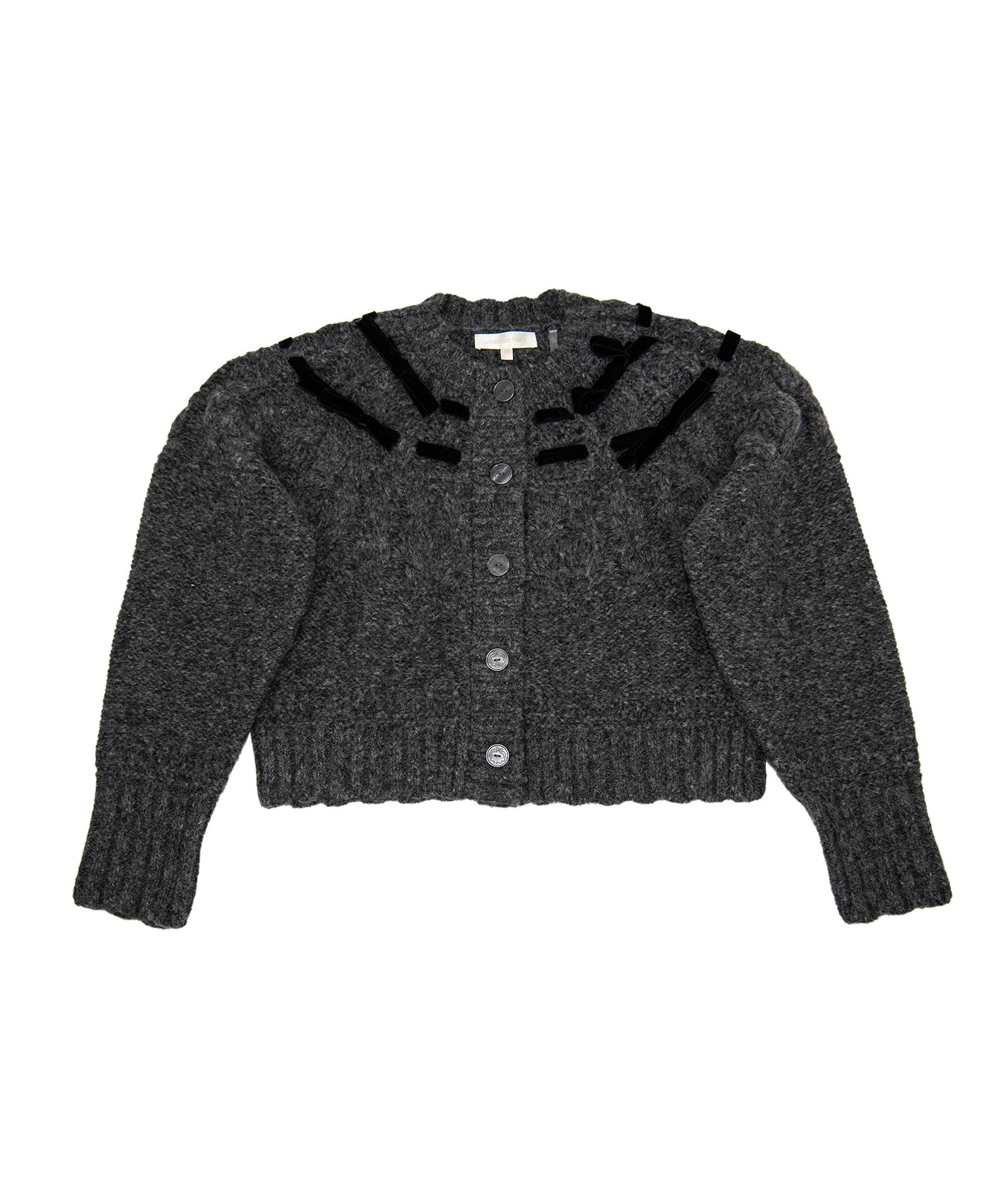 Love Shack Fancy Women Clementian Cardigan Dark Grey Melange Womens Casual Tops Love Shack Fancy