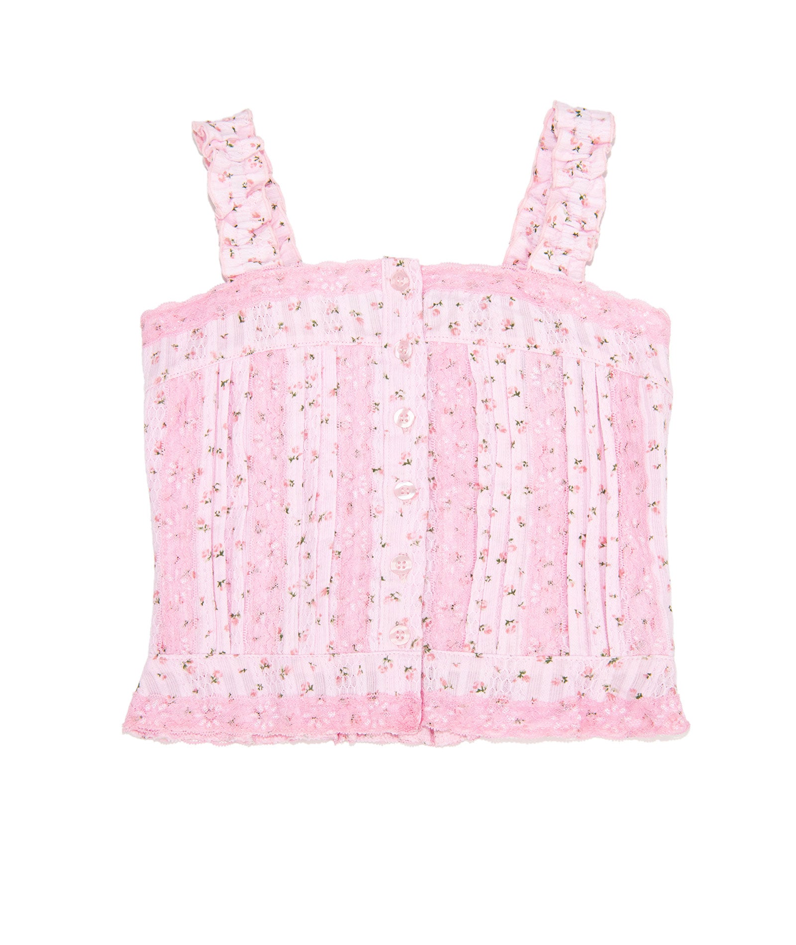 FBZ Girls Cameron Pink Floral Lace Tank Girls Casual Tops FBZ Flowers By Zoe