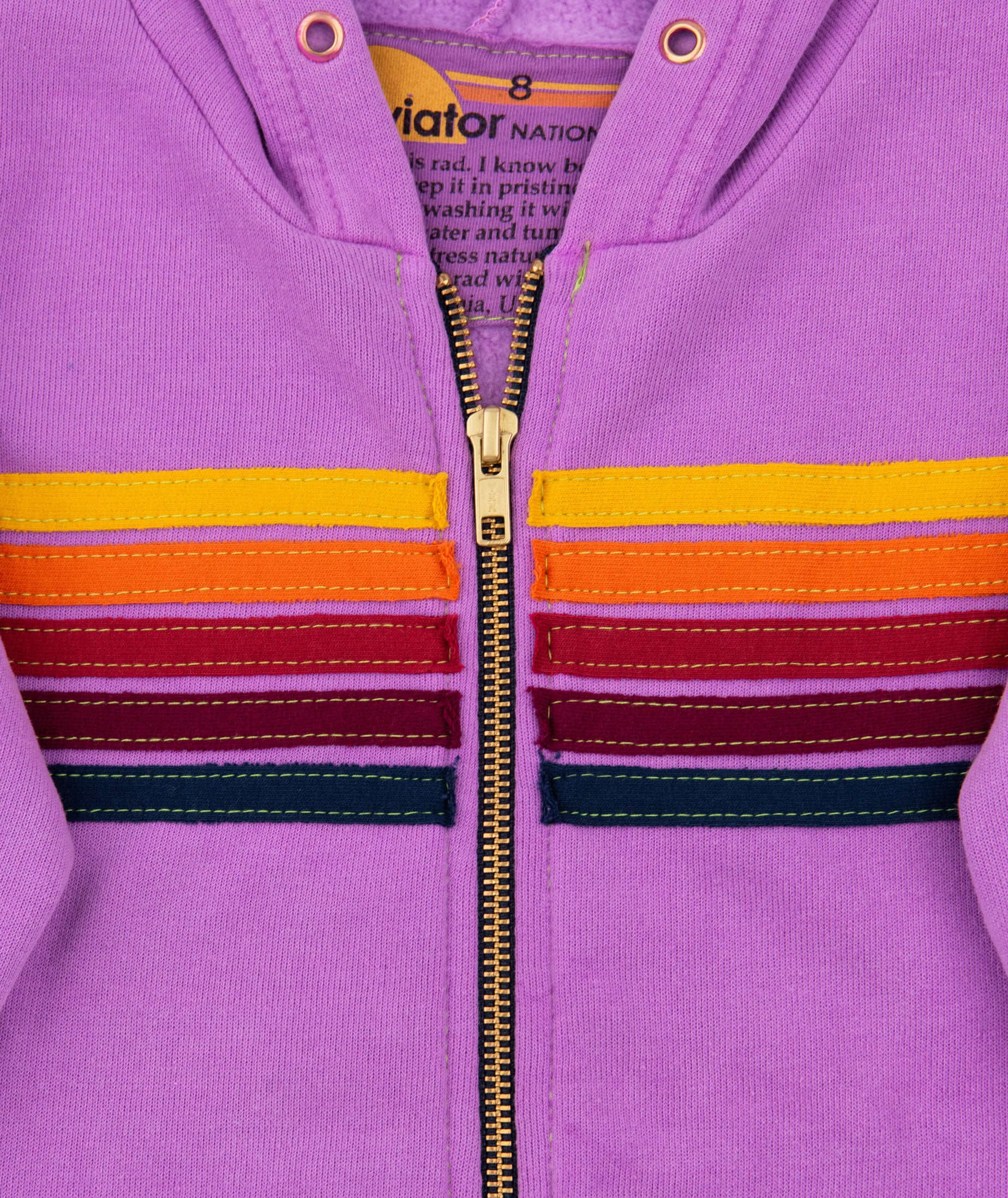 Aviator Nation Kids 5 Stripe Zip Hoodie Girls Casual Tops Aviator Nation