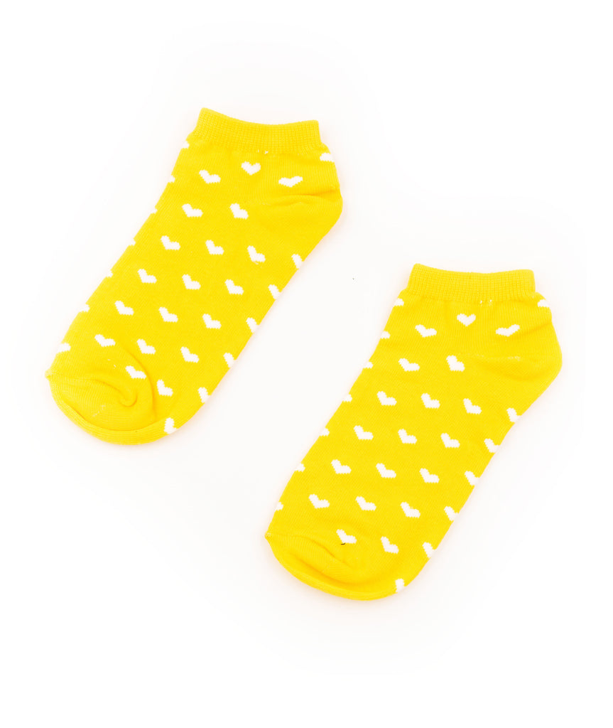 FBZ Girls Heart Socks Accessories FBZ Flowers By Zoe Yellow One Size Fits Most (Y/7-Y/14) 