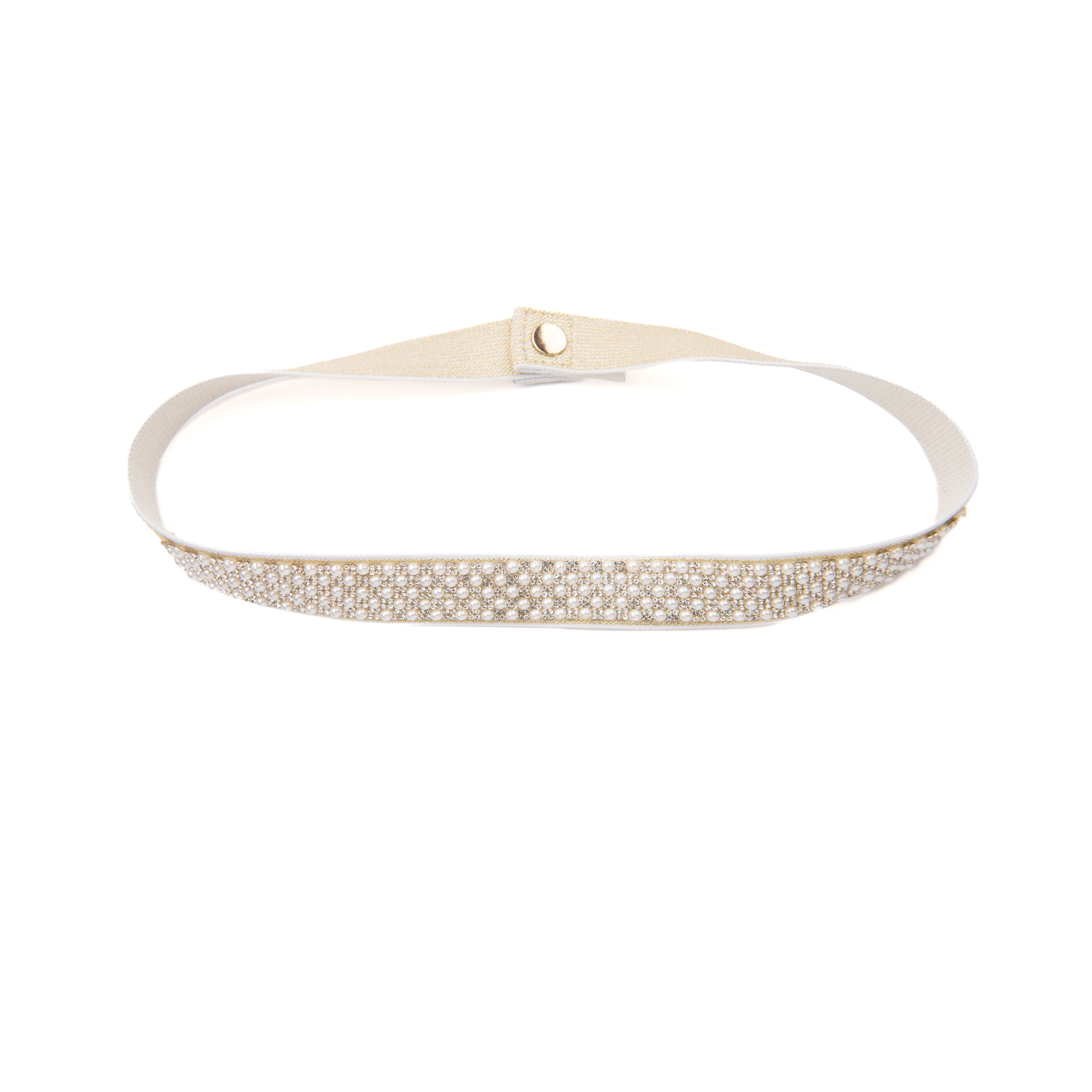 By Debra Girls Mini Pearl Elastic Belt Accessories By Debra Gold Y/S (7/8)