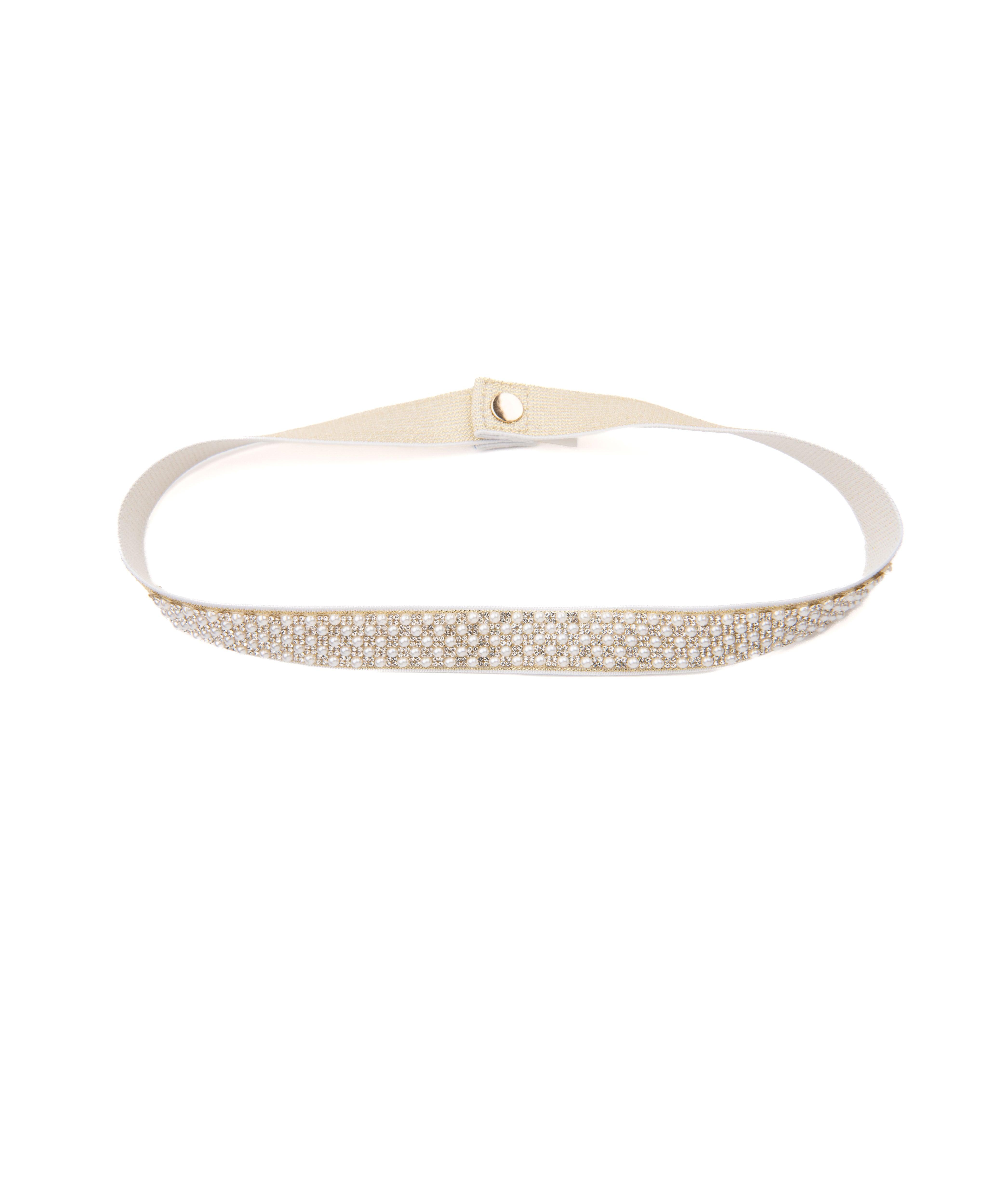 By Debra Girls Mini Pearl Elastic Belt Accessories By Debra Gold Y/S (7/8)