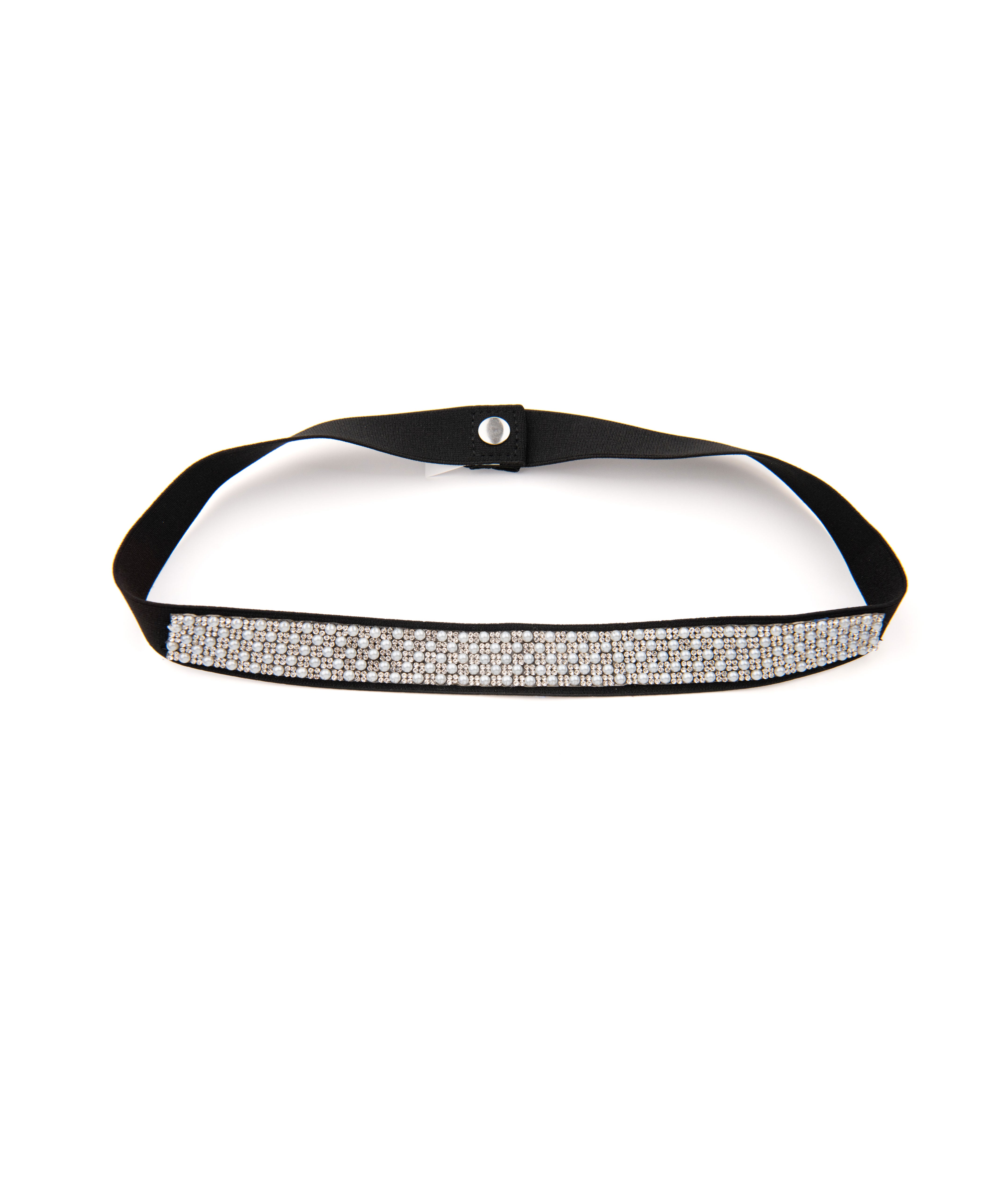 By Debra Girls Mini Pearl Elastic Belt Accessories By Debra Black Y/S (7/8)