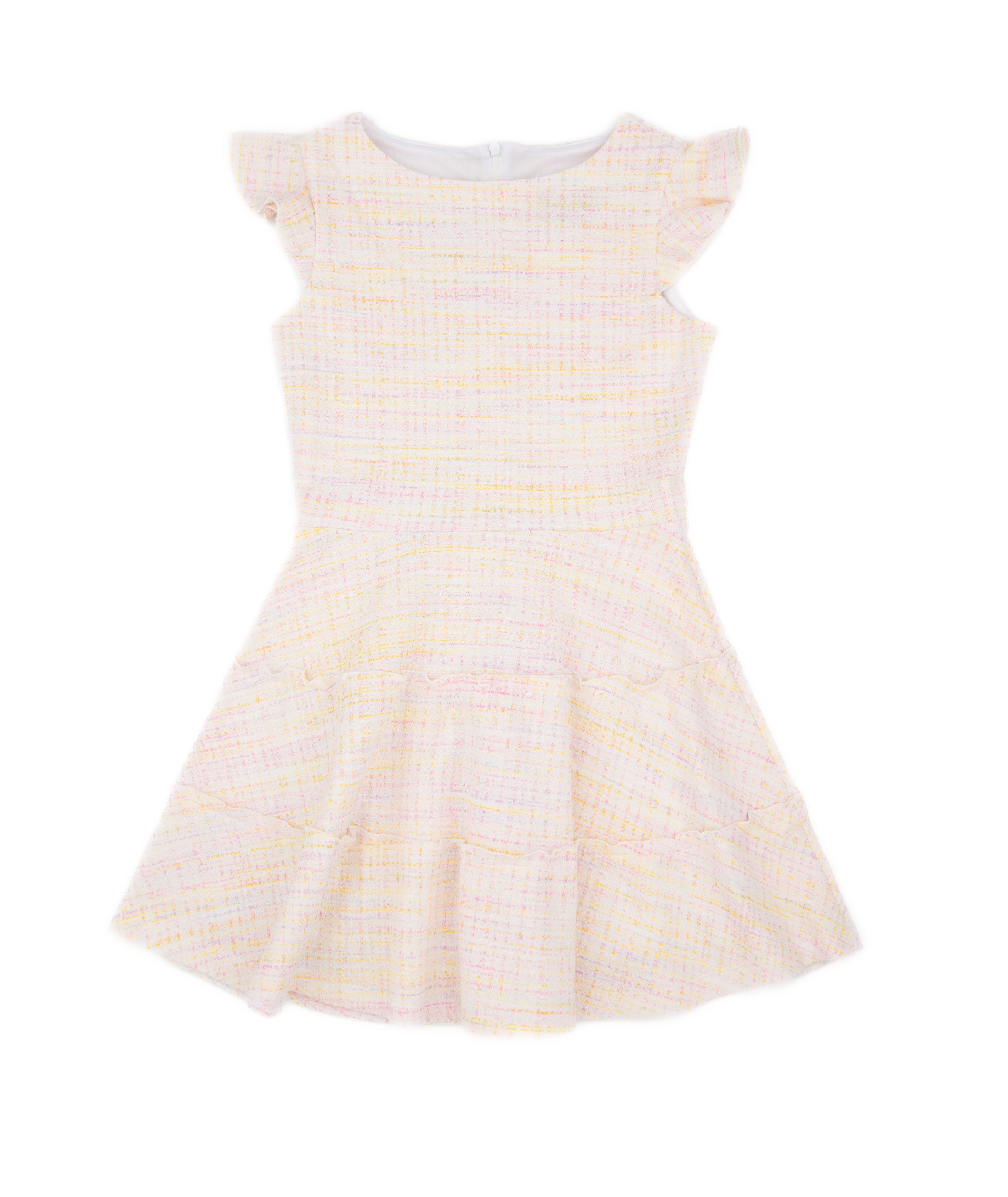 By Debra Girls Sara Pastel Tweed 3 Tier Dress Girls Special Dresses By Debra