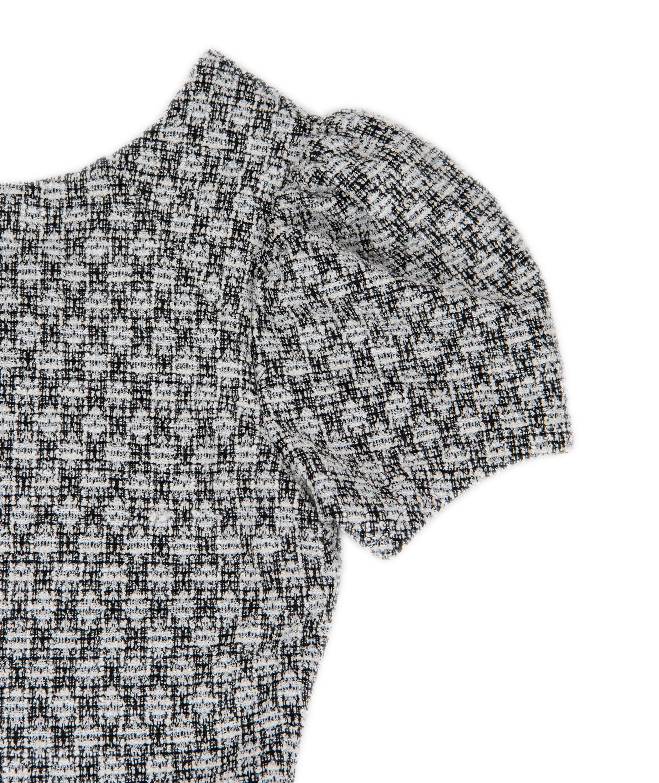 By Debra Girls Mia Black/White Boucle Puff Sleeve Sheath Dress Girls Special Dresses By Debra