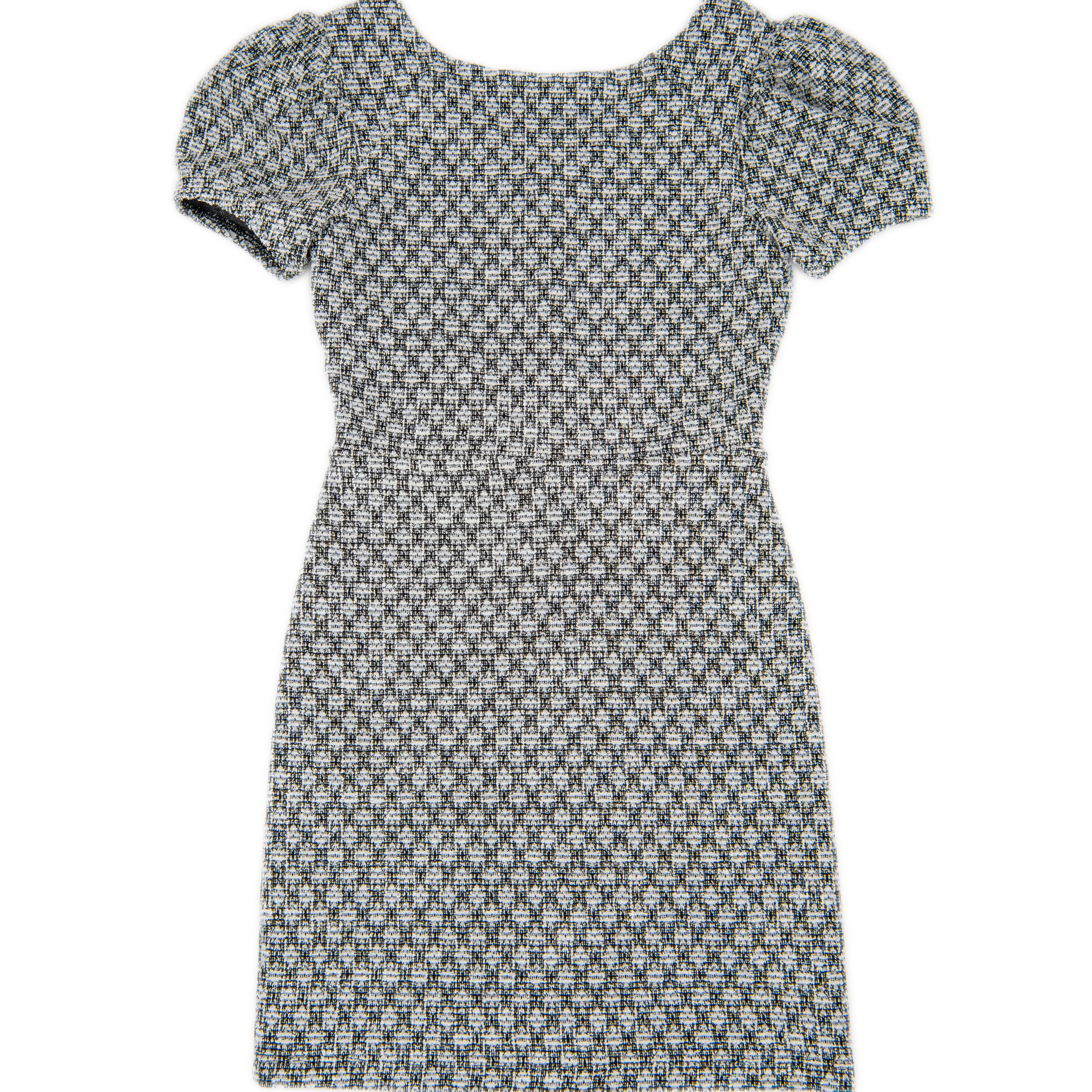 By Debra Girls Mia Black/White Boucle Puff Sleeve Sheath Dress Girls Special Dresses By Debra Black/White Y/XS (6X)