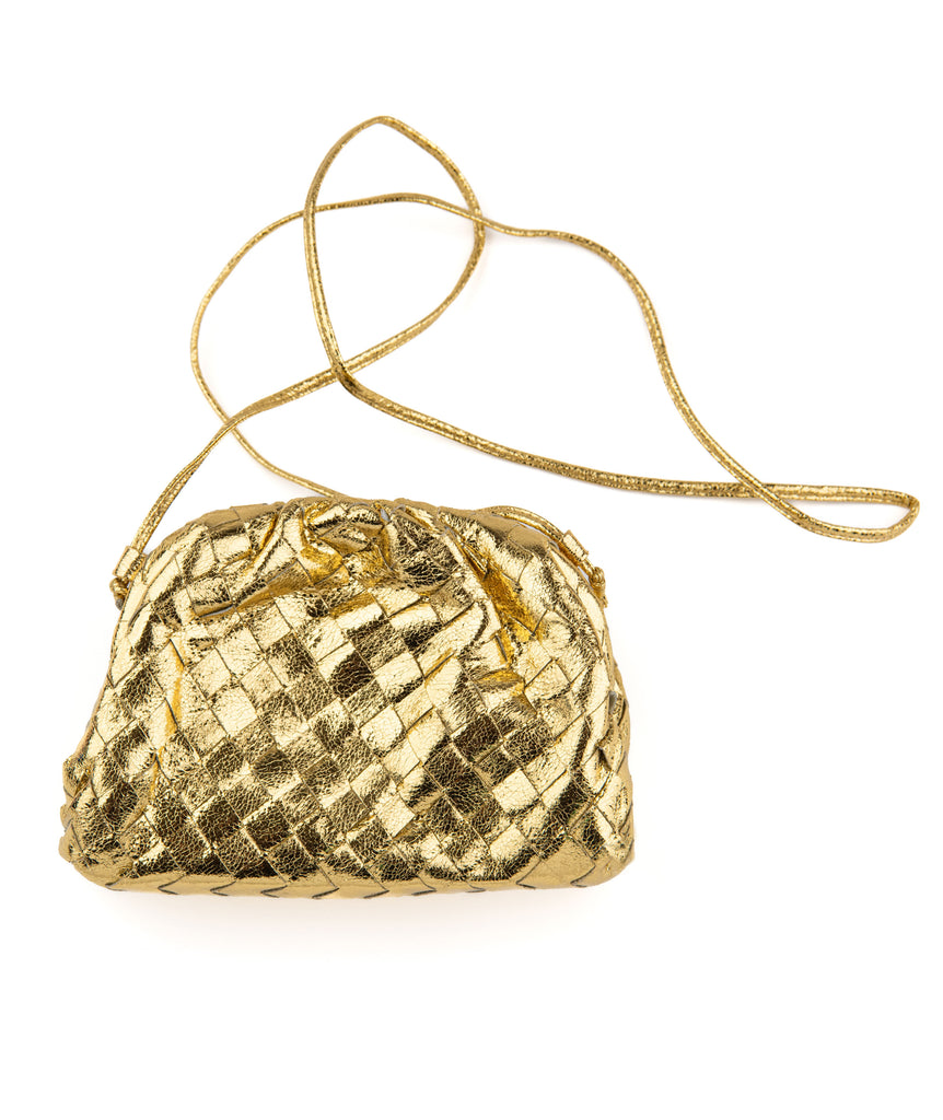 Kyle Woven Cross Body Clutch Accessories Frankie's Exclusives Gold  
