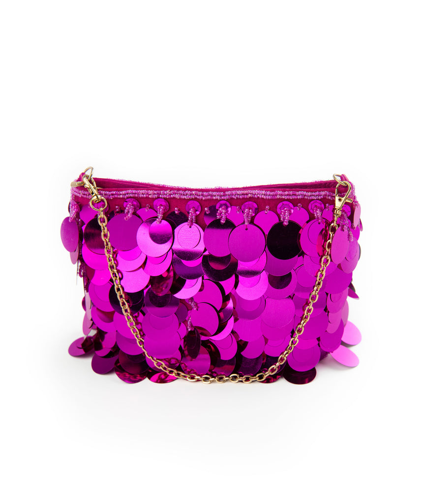 Gigi Flat Sequin Purse Accessories Frankie's Exclusives Pink  
