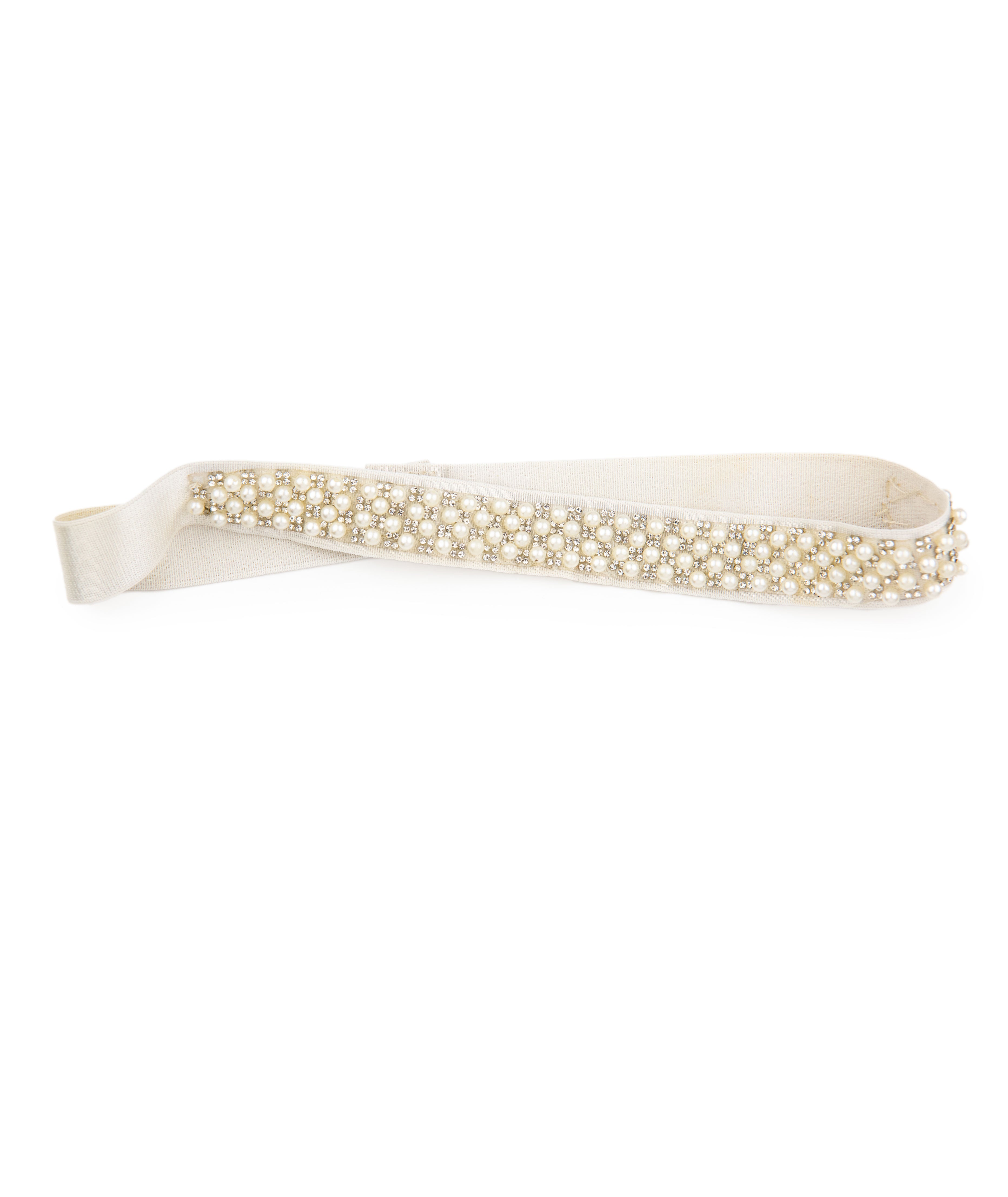 By Debra Girls Pearl Satin Belt Accessories By Debra Ivory Y/S (7/8)