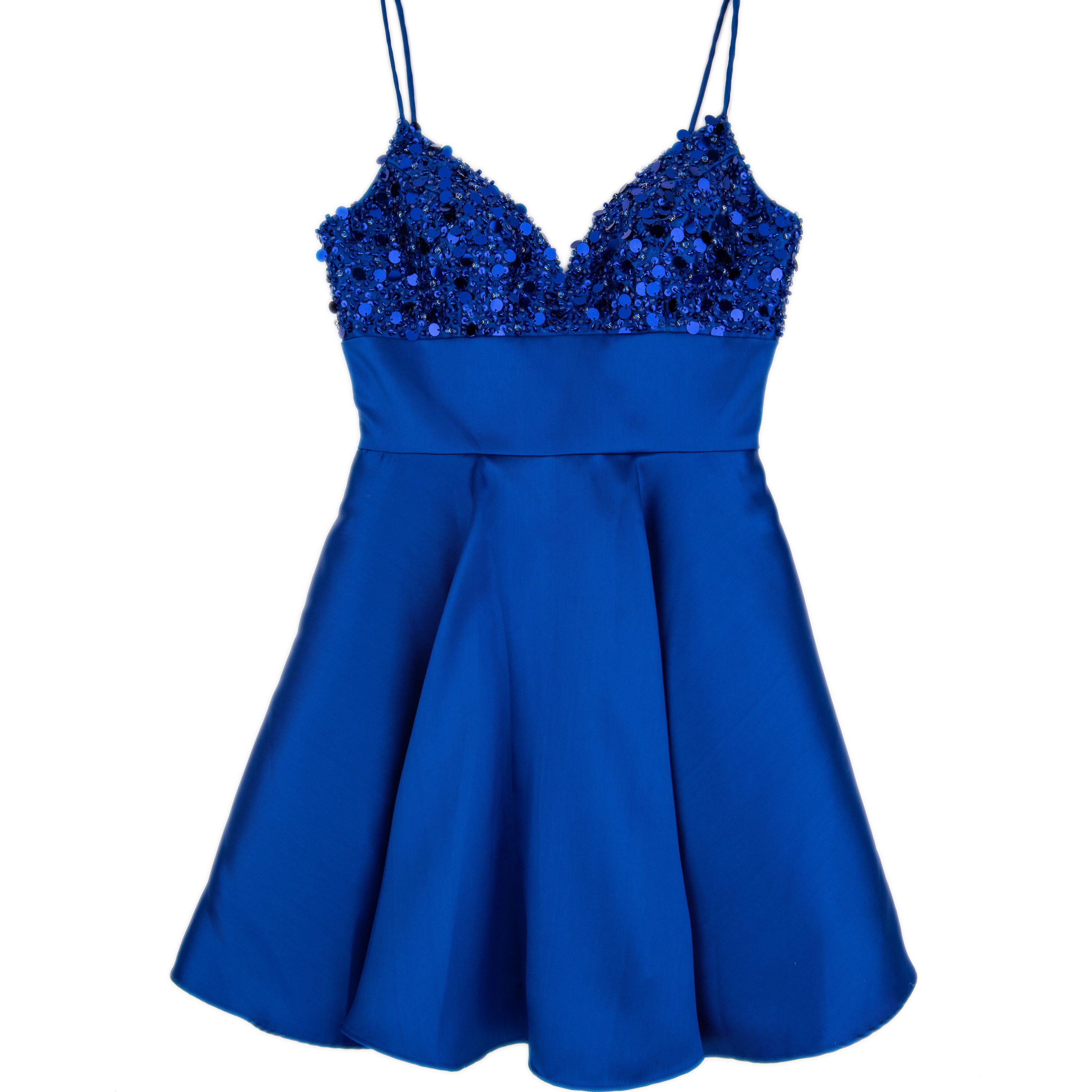 Alyce Women Royal Blue Sequin Top Hailey Dress Girls Special Dresses Alyce Blue Juniors/Women 000