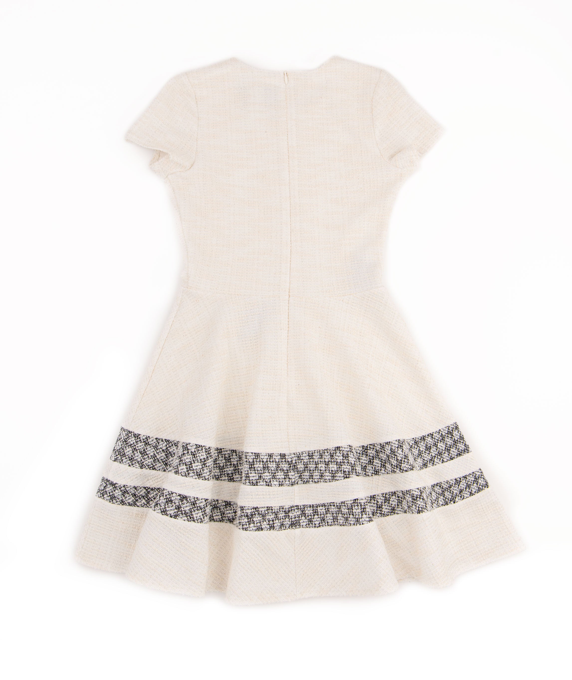 By Debra Girls Lou Ivory Boucle Short Sleeve Striped Bottom Dress Girls Special Dresses By Debra