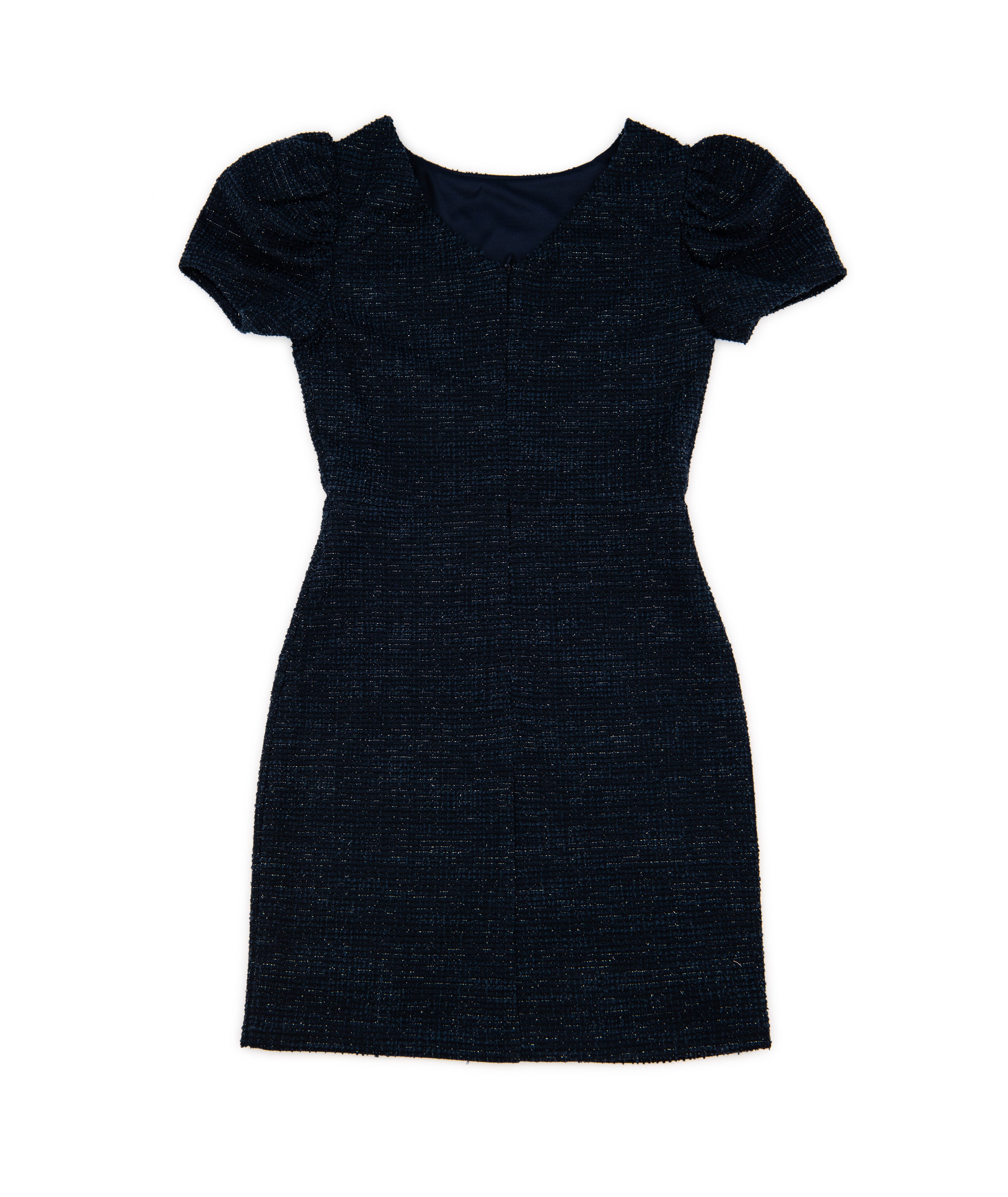 By Debra Girls Mia Navy Boucle Puff Sleeve Sheath Dress Girls Special Dresses By Debra