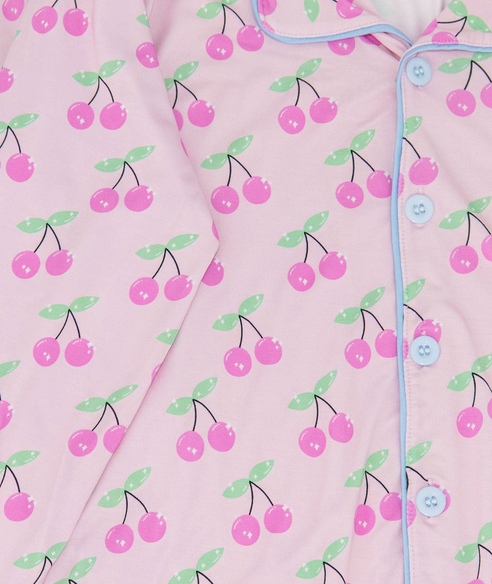 Tweenstyle Girls Bamboo Long Lounge Set Pink Cherries Accessories Sparkle by Stoopher