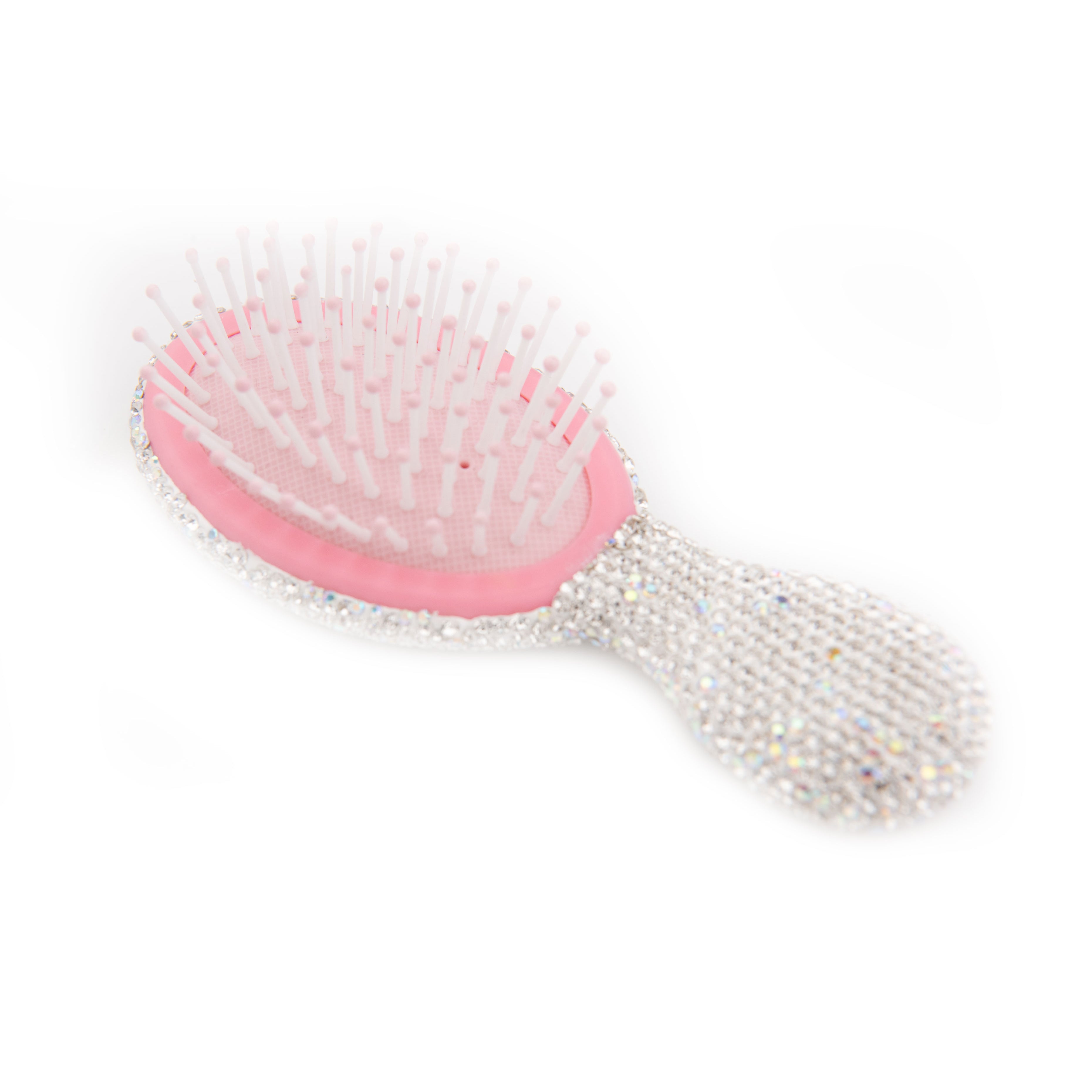 Bari Lynn Small Crystal Hair Brush Accessories Bari Lynn Silver