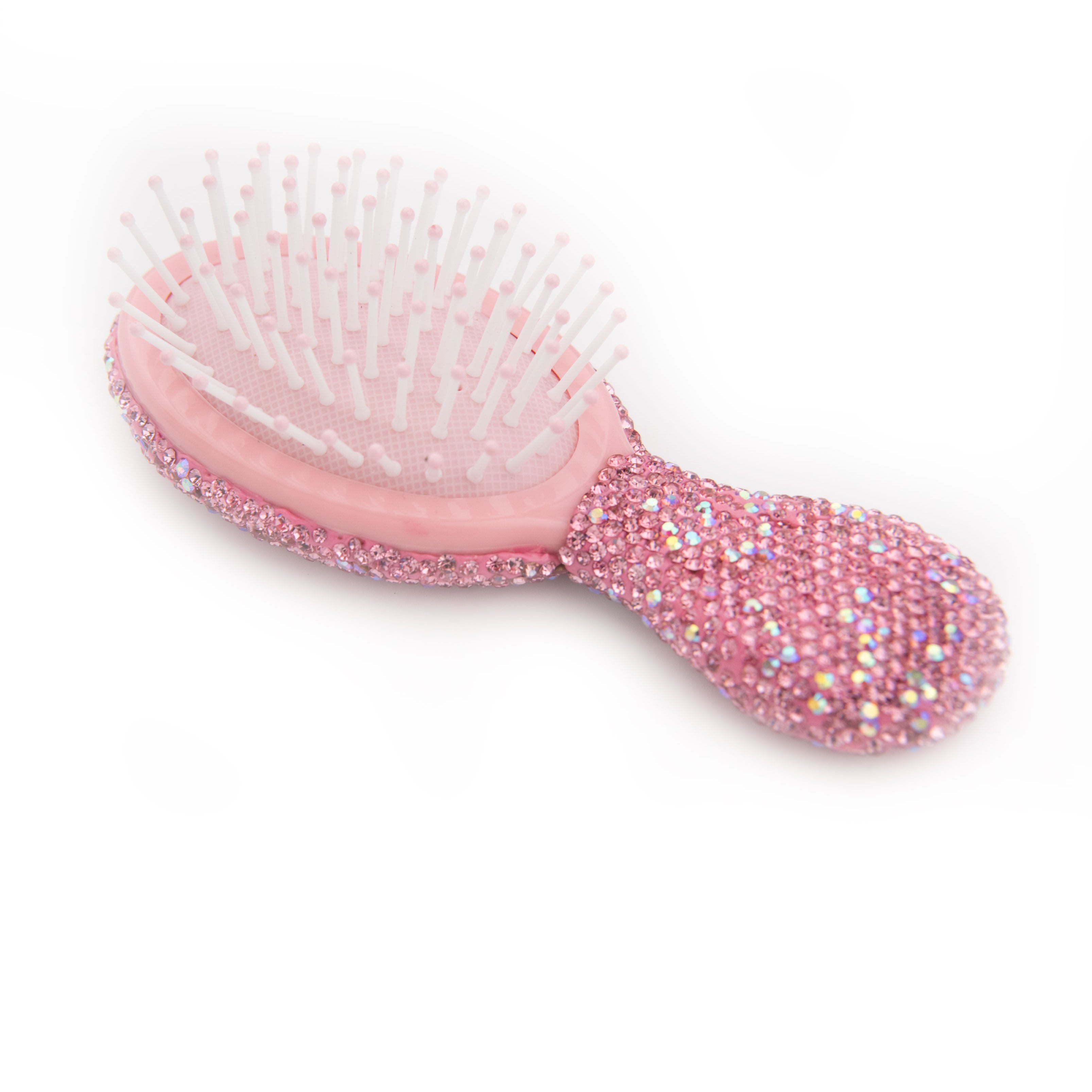 Bari Lynn Small Crystal Hair Brush Accessories Bari Lynn Light Pink