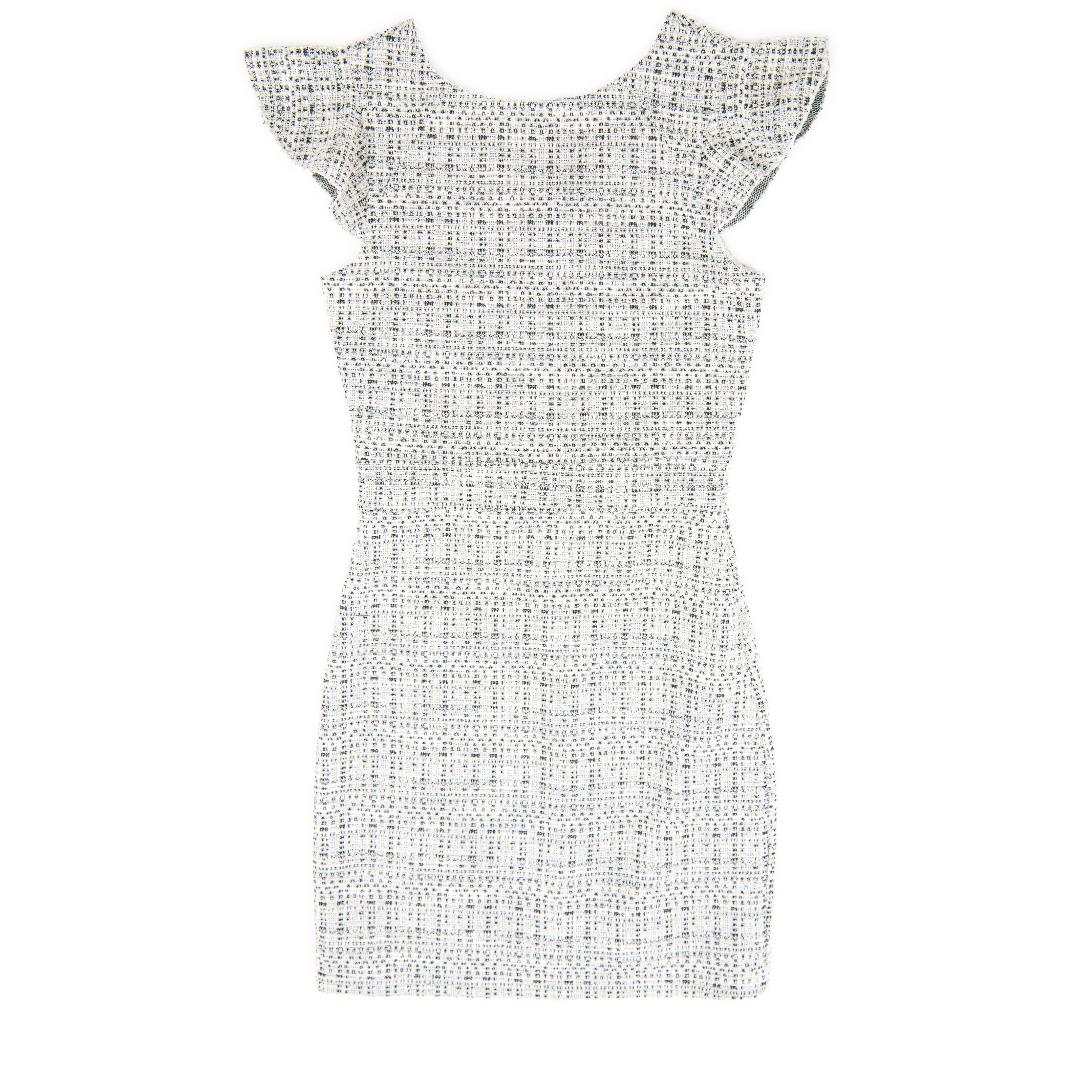 By Debra Girls Milly Black/White New Boucle Flutter Sleeve Sheath Dress Girls Special Dresses By Debra Black/White Y/XS (6X)