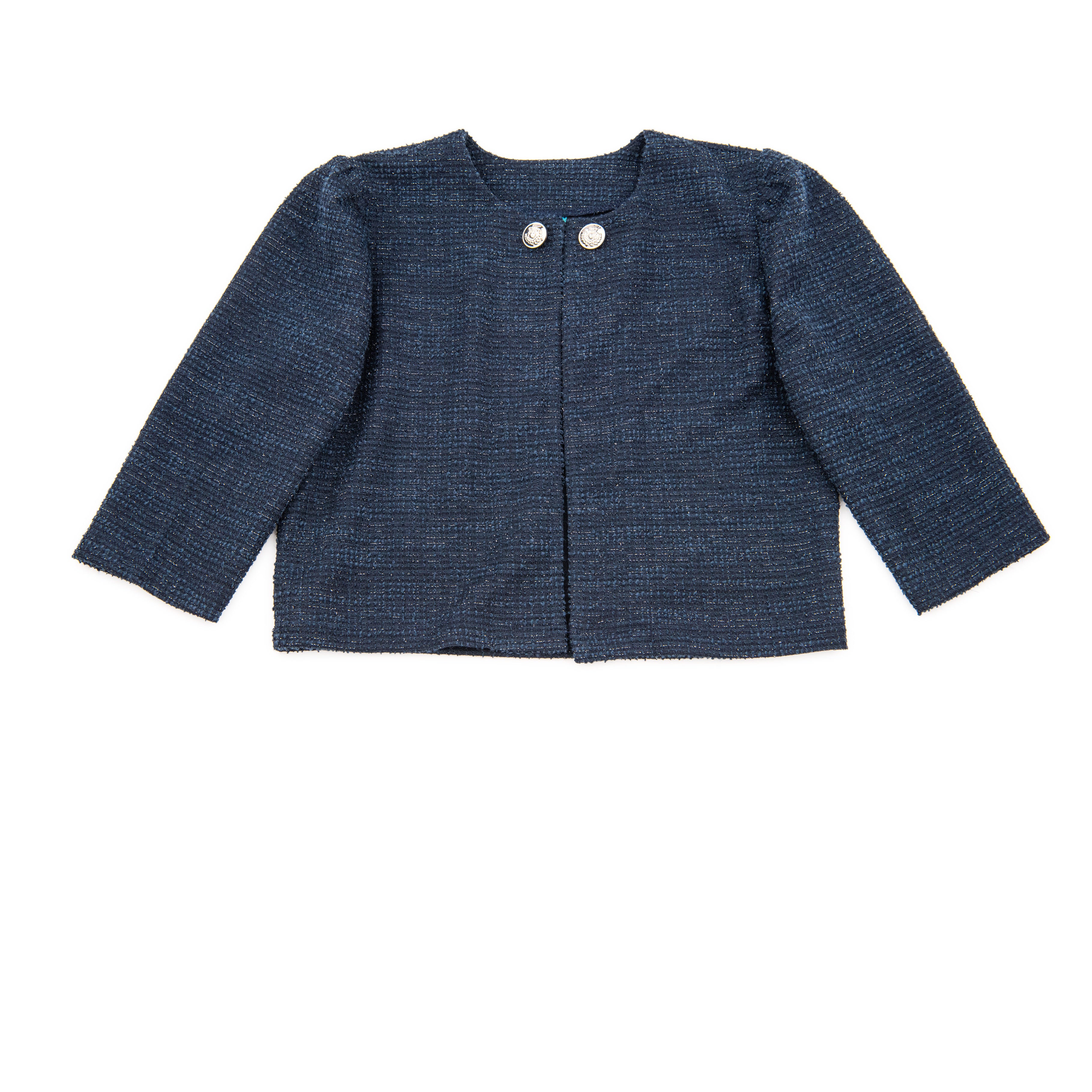 By Debra Girls Jackie Navy Boucle Jacket Girls Special Tops By Debra Navy Y/XS (6X)