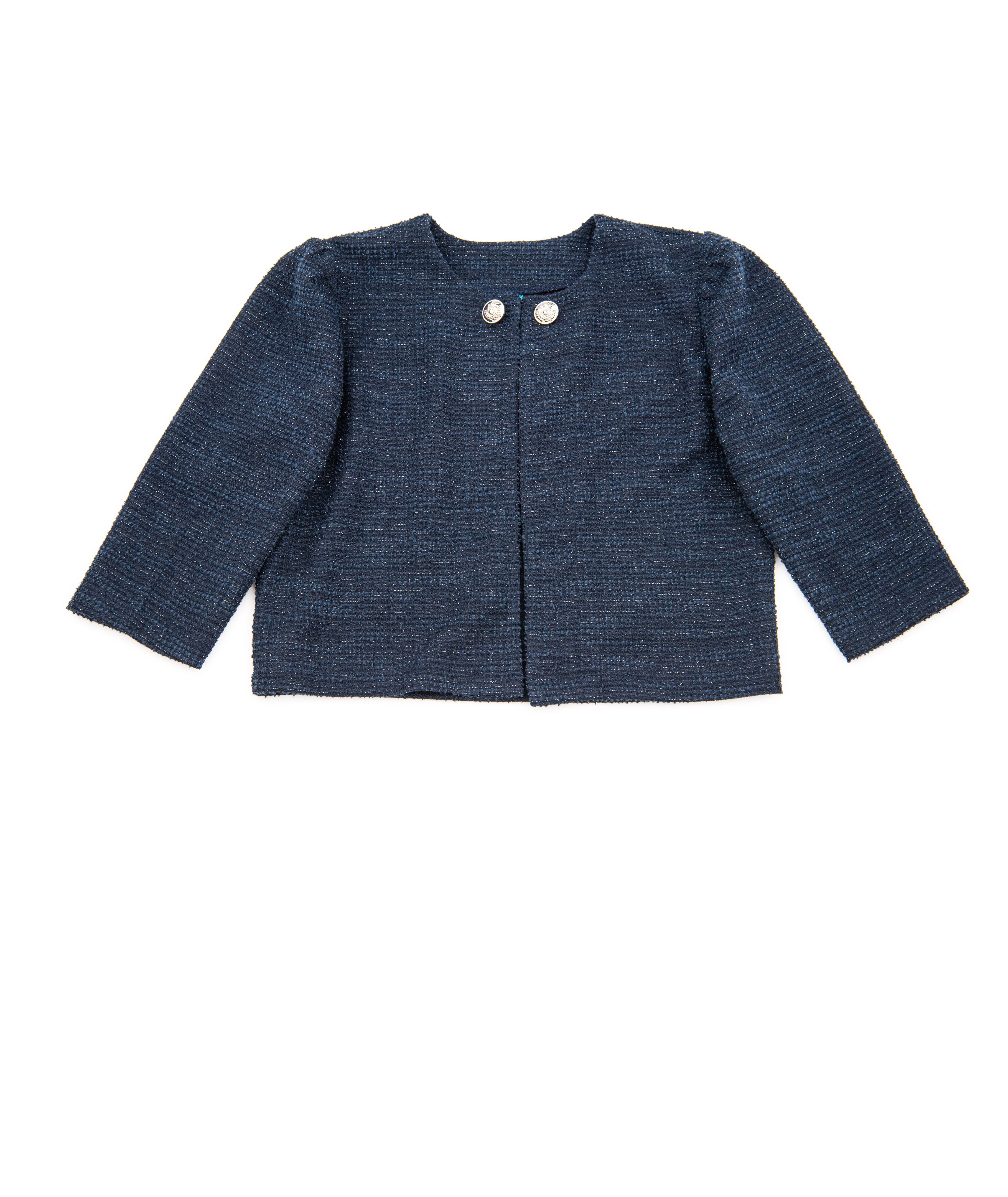 By Debra Girls Jackie Navy Boucle Jacket Girls Special Tops By Debra Navy Y/XS (6X)