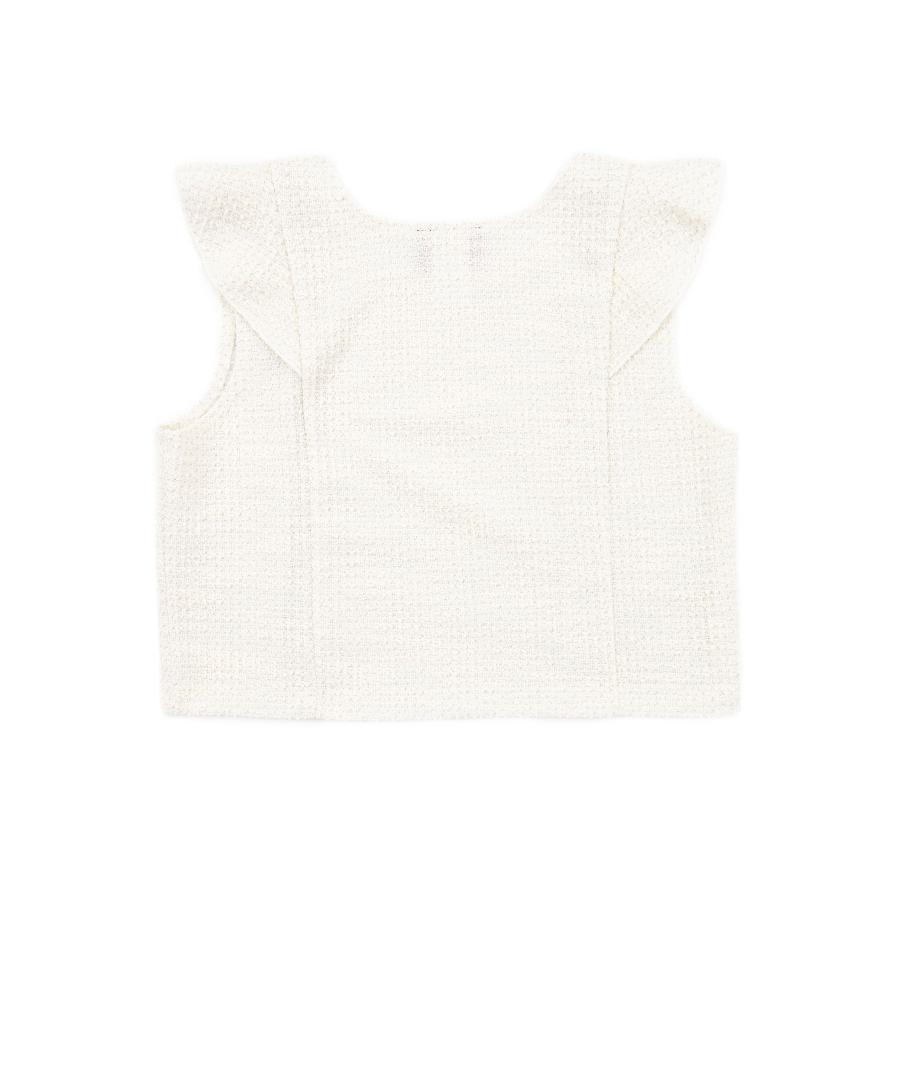 By Debra Girls Leah Ivory Boucle Flutter Sleeve Top Girls Special Tops By Debra