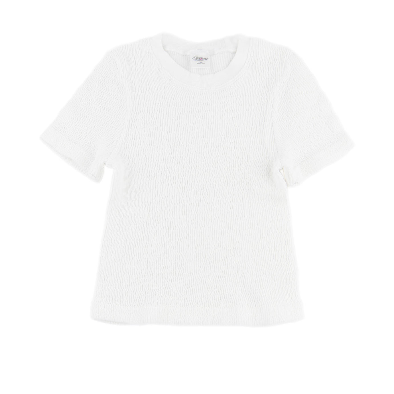 Jo Smocked Tee Girls Distressed/seasonal girls Suzette White Y S/M (8-10)