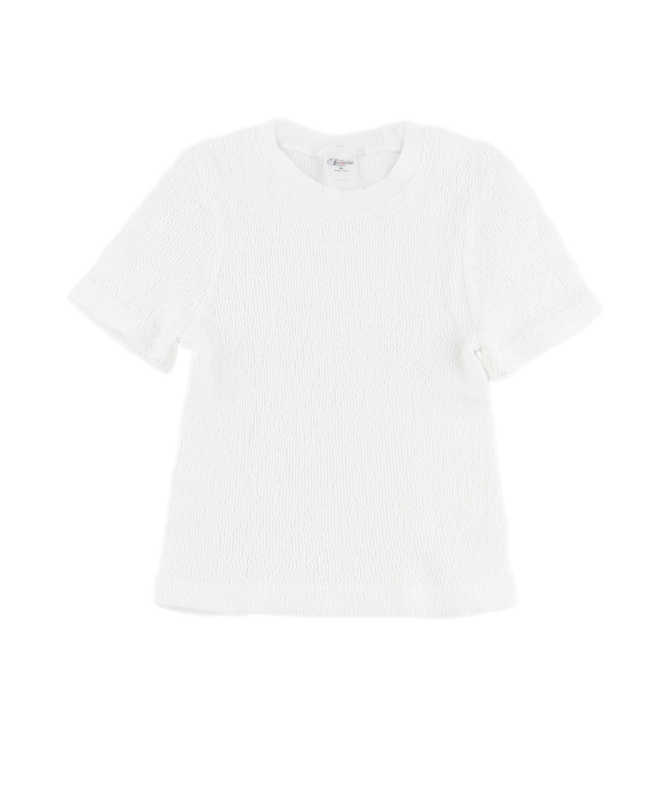 Jo Smocked Tee Girls Distressed/seasonal girls Suzette White Y S/M (8-10)