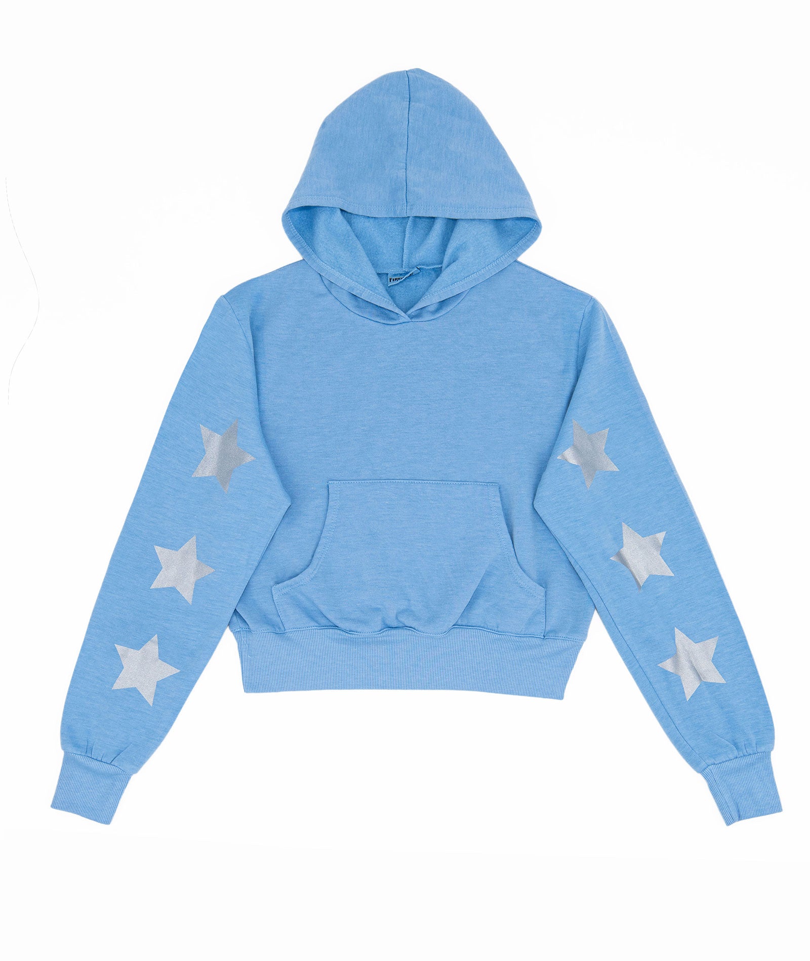 Firehouse Girls Silver Star Trio Pocket Hoodie Girls Casual Tops Firehouse Ice Blue Y/S (7/8)