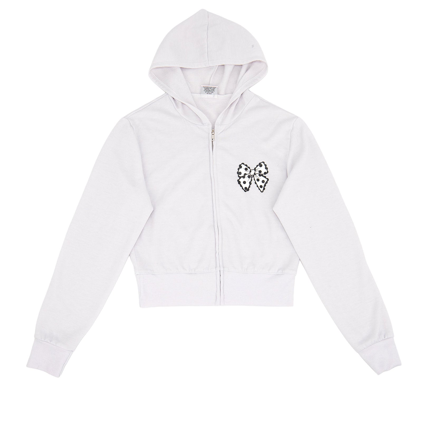 Firehouse Girls Polka Dot Bow Zip Hoodie Clay Girls Casual Tops Firehouse Clay Y/S (7/8)