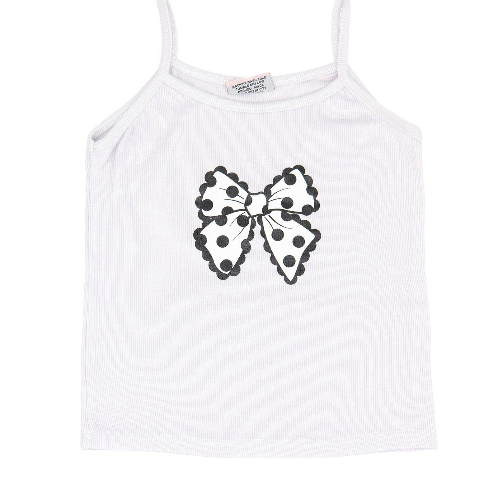 Firehouse Girls Polka Dot Bow Cami Girls Casual Tops Firehouse Clay Y/S (7/8)