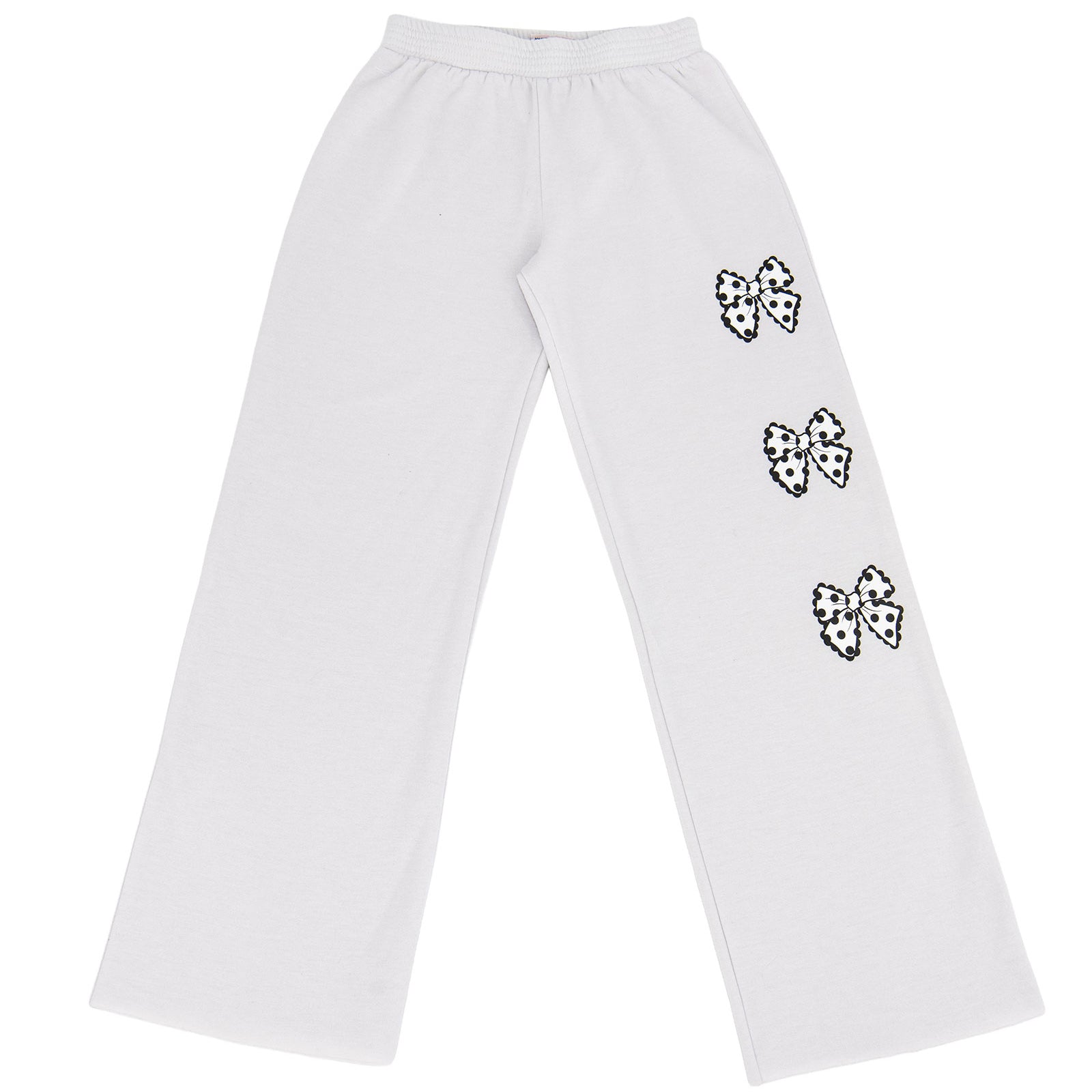 Firehouse Girls Polka Dot Bow Trio Wide Leg Sweatpants Girls Casual Bottoms Firehouse Clay Y/S (7/8)