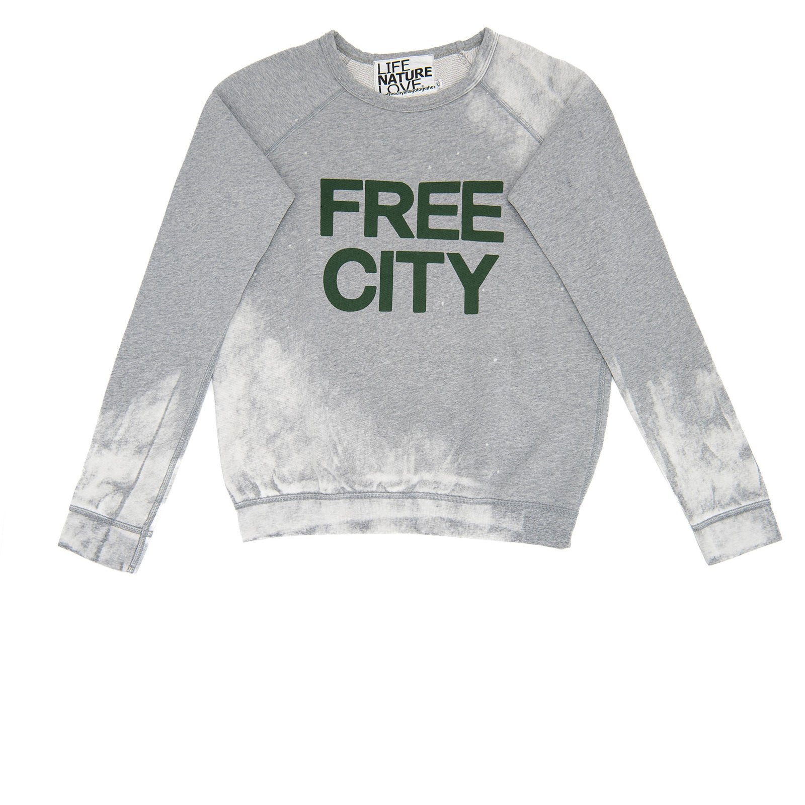 FREECITY Women Logo Bleachout Sweatshirt Heather Surplus