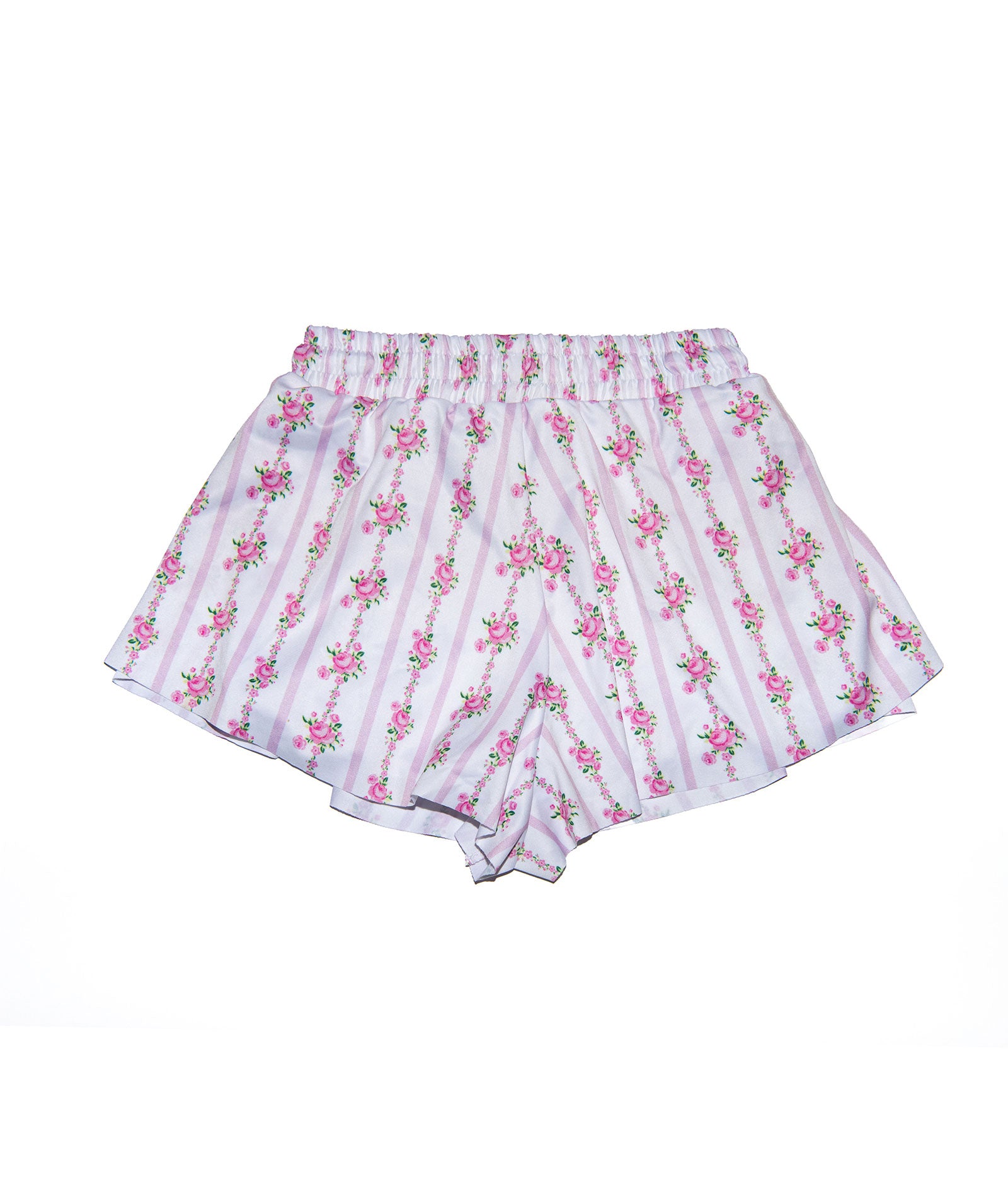 FBZ Girls Pink Stripe Floral Butterfly Shorts Girls Casual Bottoms FBZ Flowers By Zoe