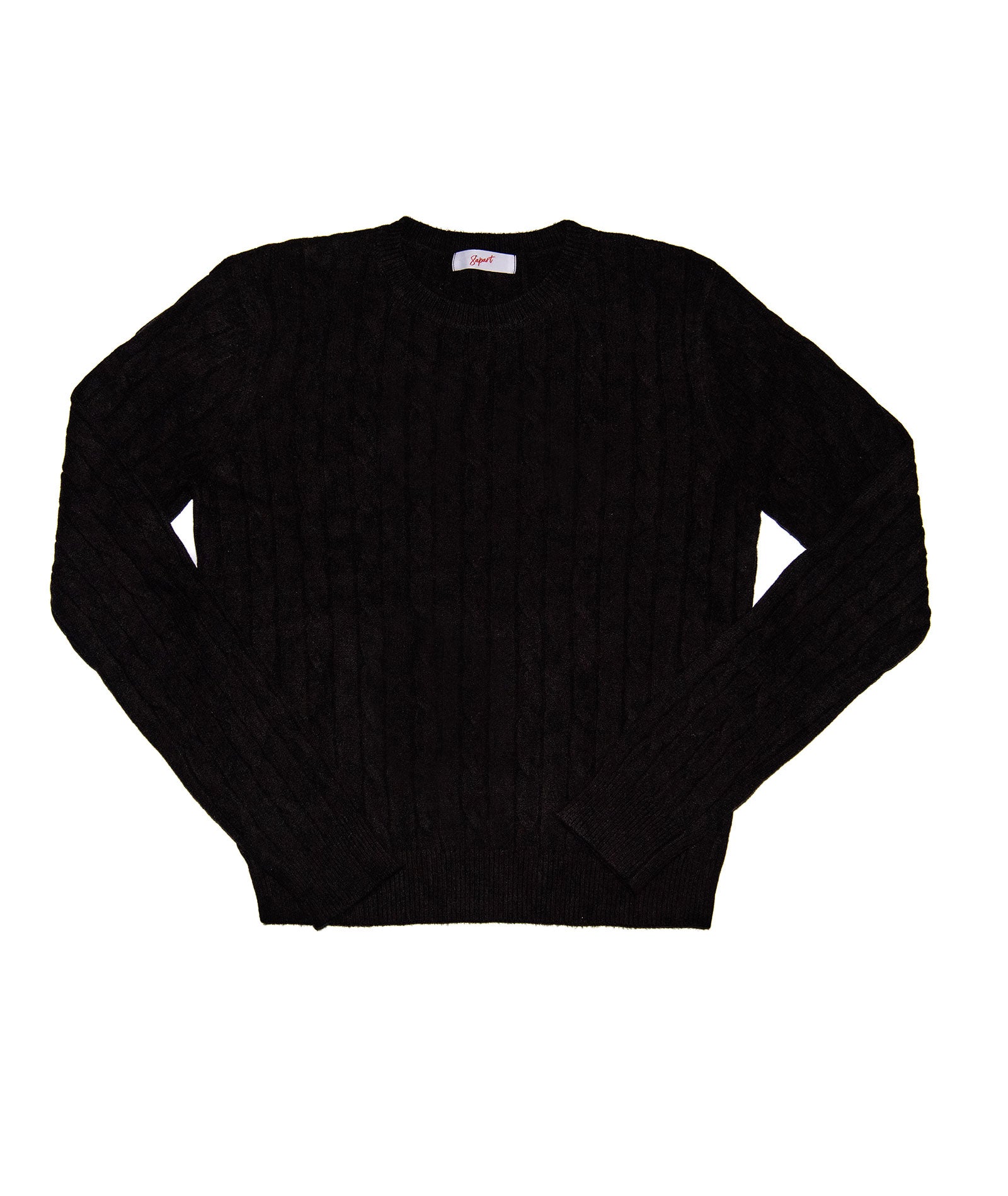 8apart Women Cleo Cable Crew Sweater Womens Casual Tops 8apart Black Juniors/Women S