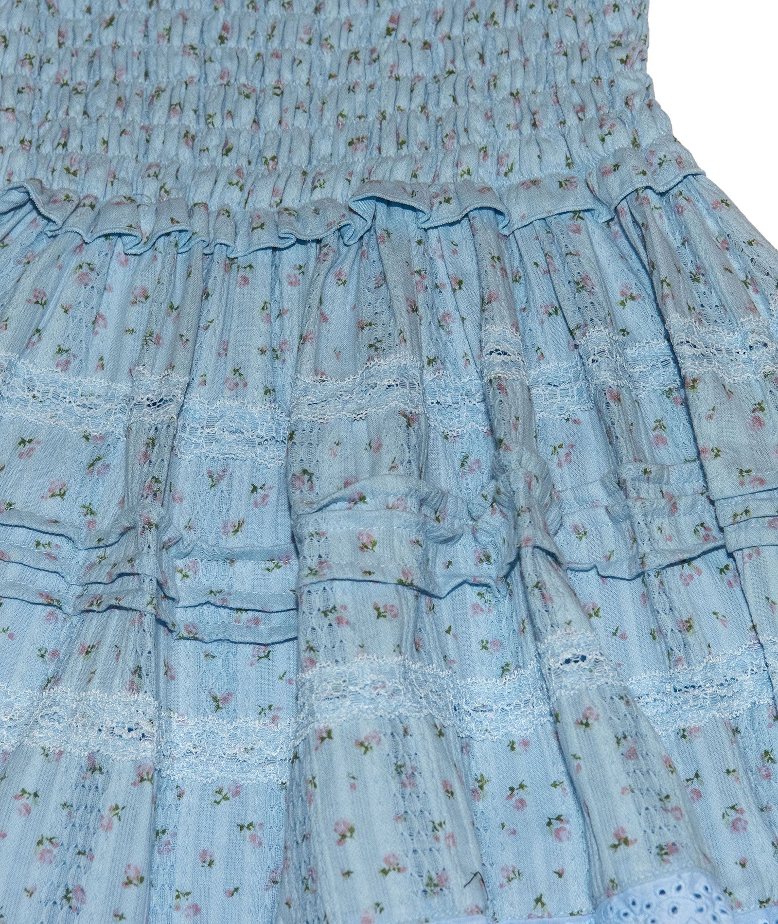 FBZ Girls Carleton Blue Floral Lace Dress Girls Casual Dresses FBZ Flowers By Zoe