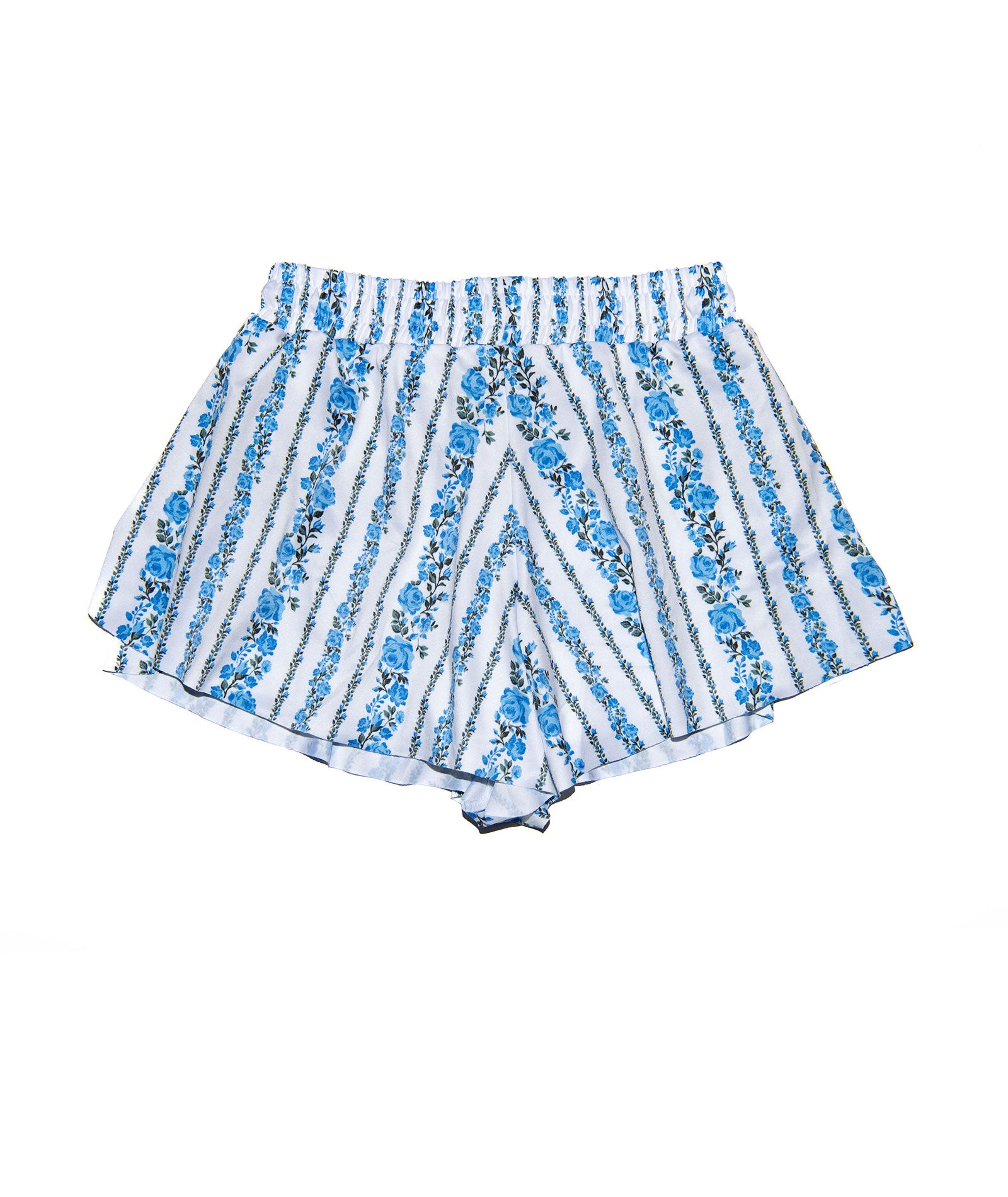 FBZ Girls Blue Stripe Floral Butterfly Shorts Girls Casual Bottoms FBZ Flowers By Zoe