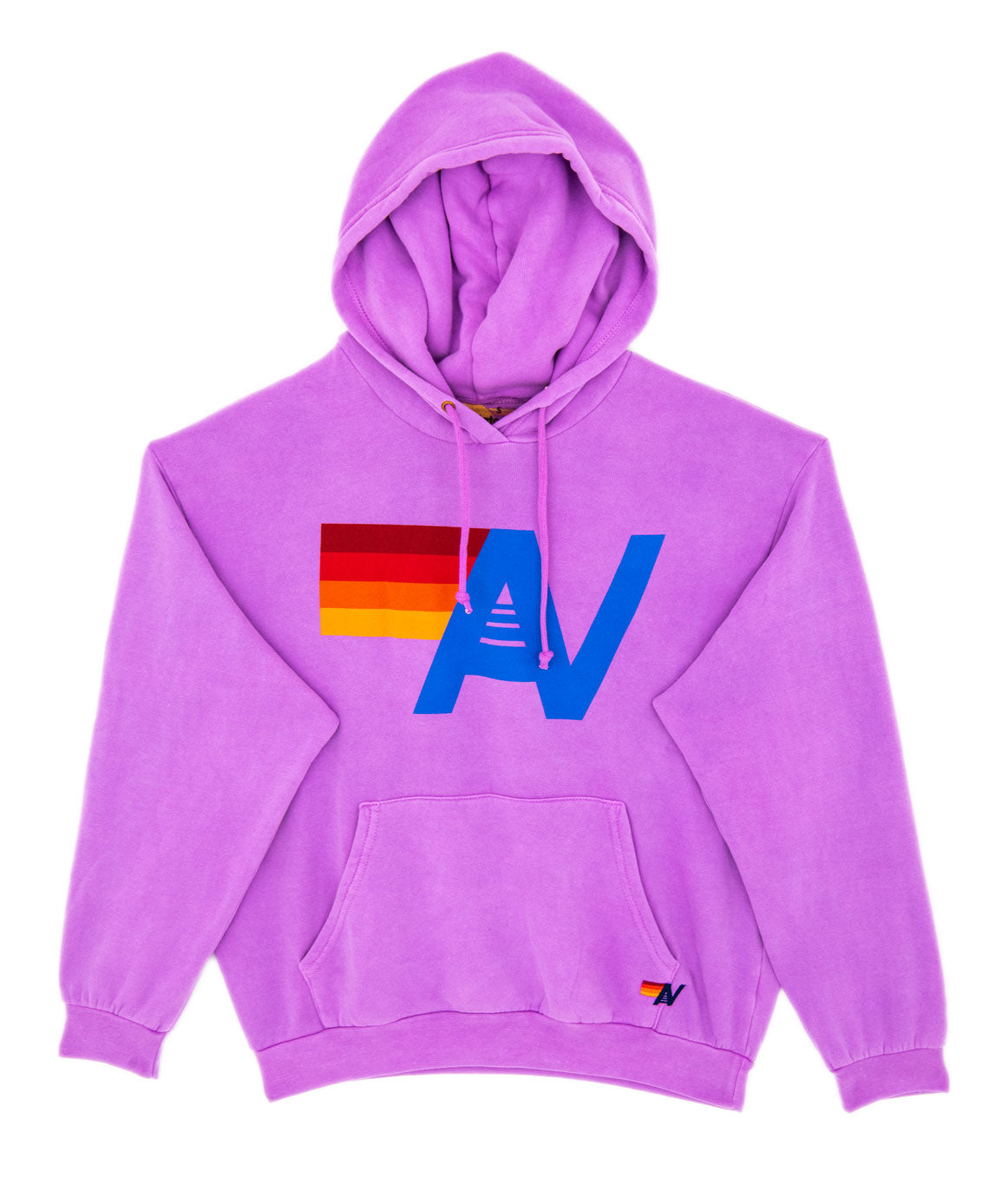 Aviator Nation Women Logo Relaxed Pullover Hoodie Womens Casual Tops Aviator Nation Neon Purple Juniors/Women XS