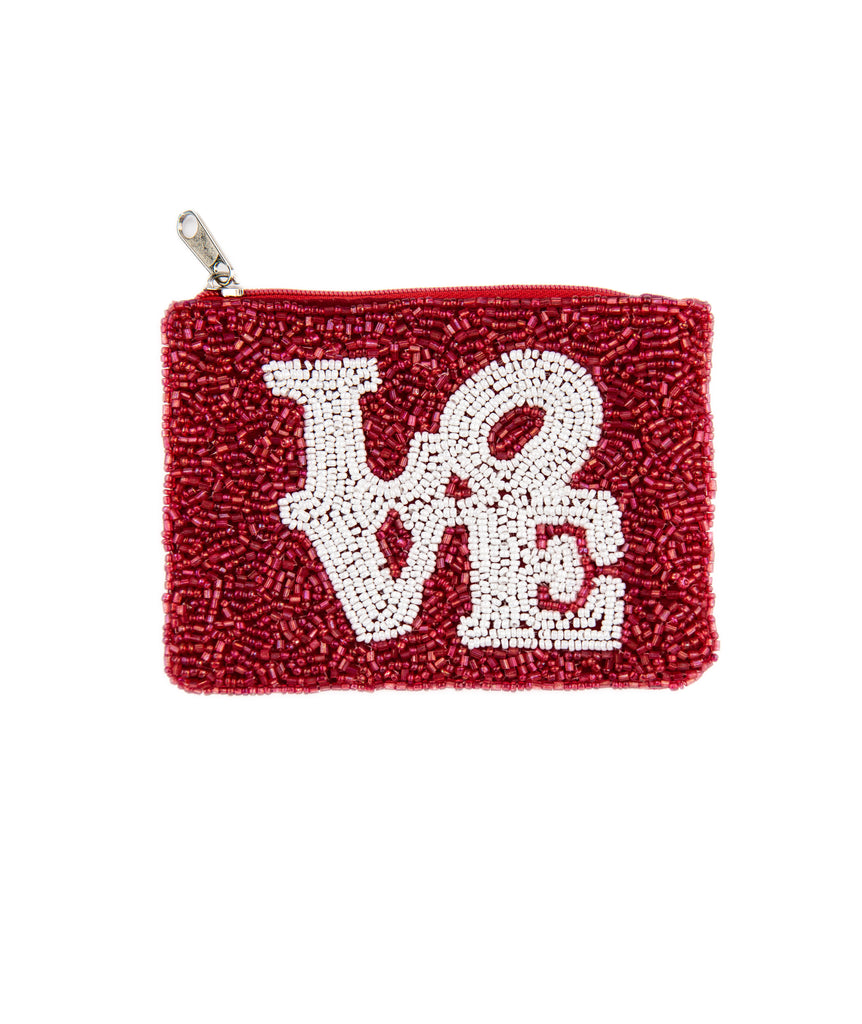 Love Beaded Pouch Distressed/seasonal accessories Frankie's Exclusives   