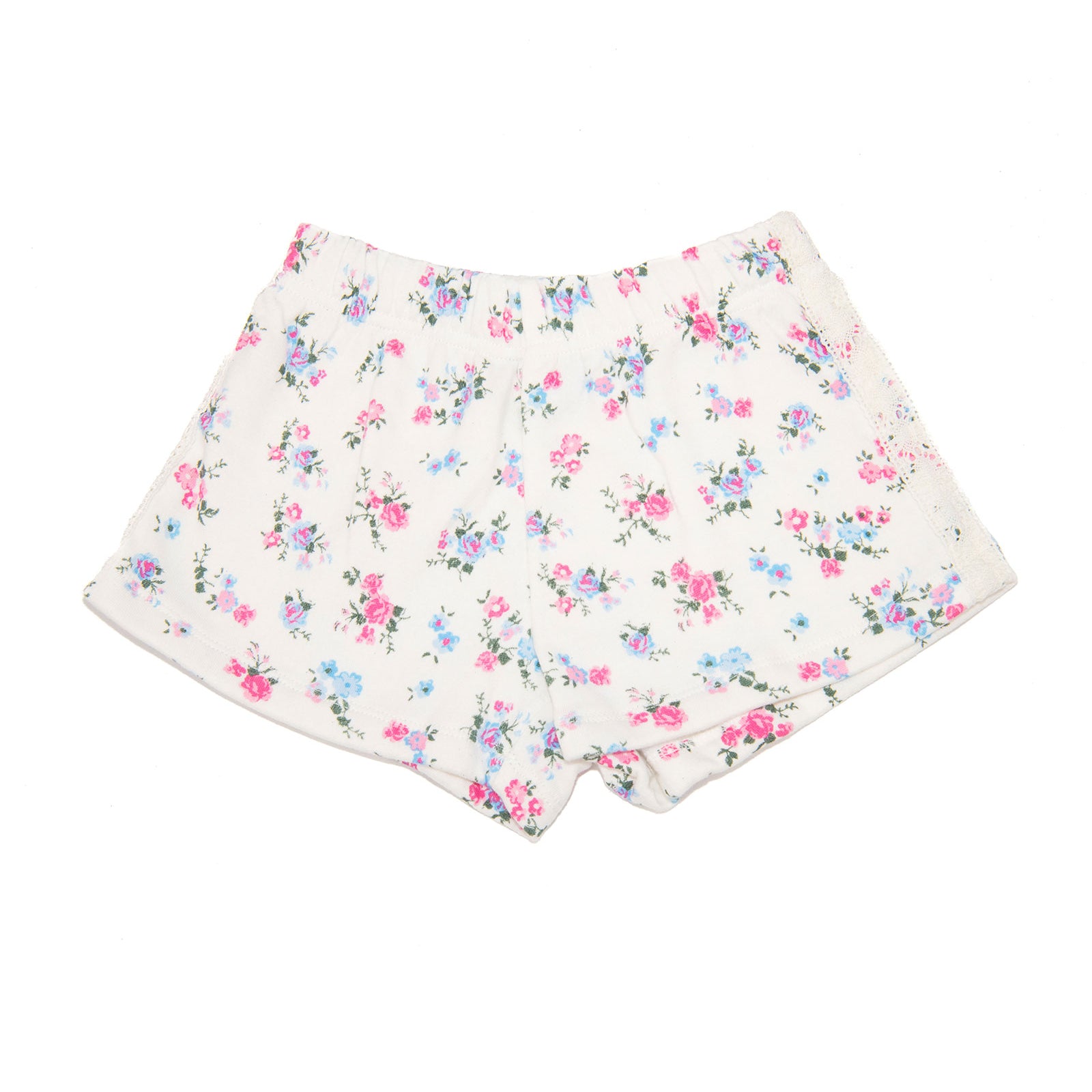 FBZ Girls Drew Fleece Floral Lace Shorts Girls Casual Bottoms FBZ Flowers By Zoe Floral Y/4