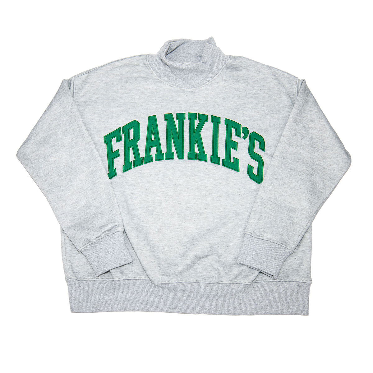 Frankie's Exclusives Frankie's Varsity Mock Neck Womens Casual Tops Frankie's Exclusives Heather Grey Juniors/Women S